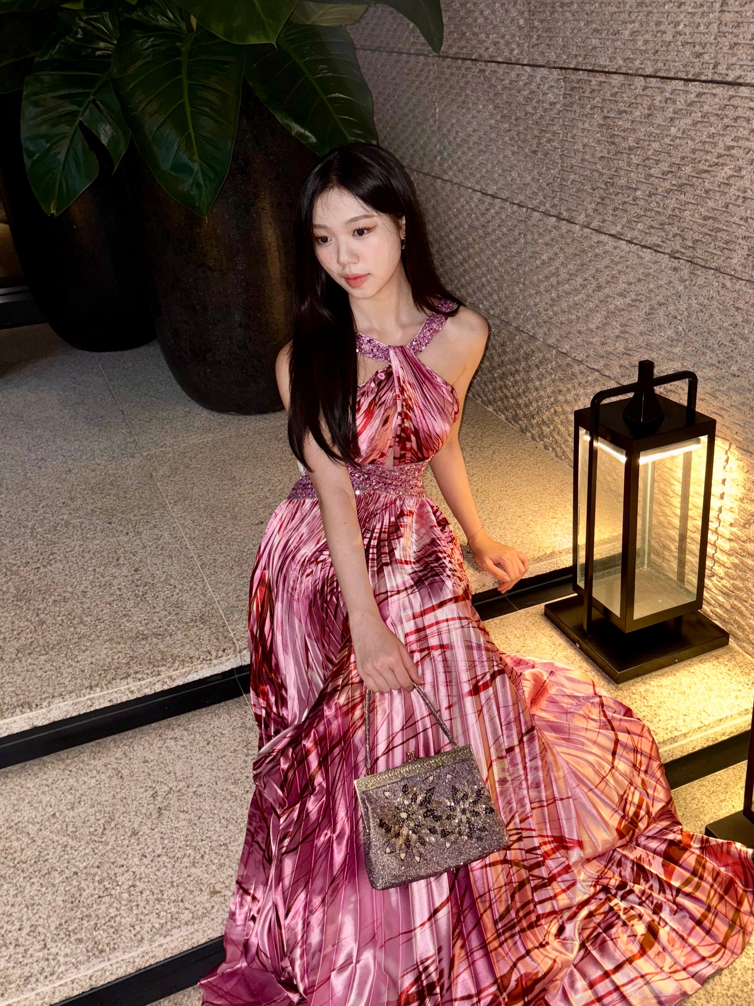 D08 David's Bridal Soft Pink Evening Gown (XS)