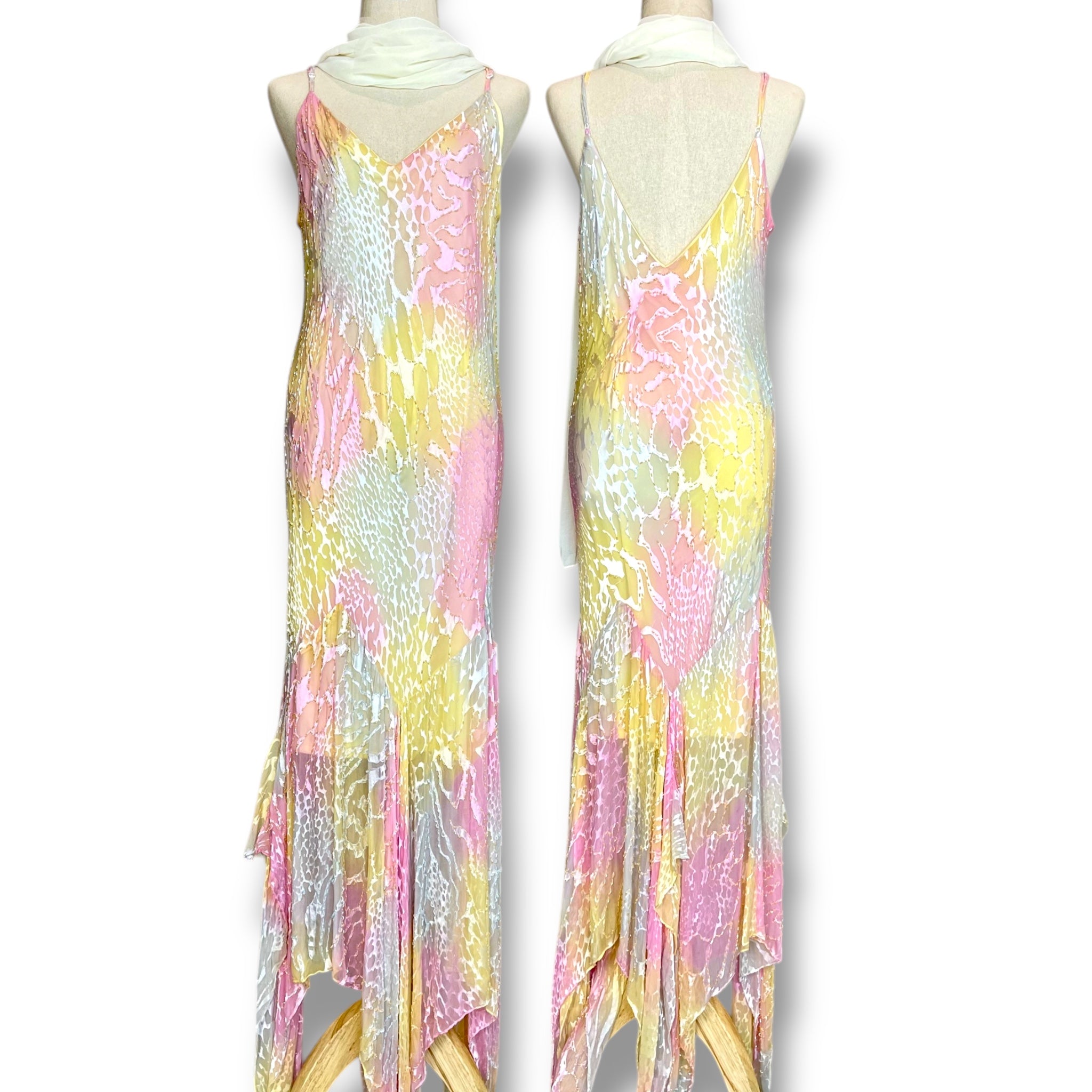 V05 Vintage Super Rare Pastel Evening Gown (L-XL) *ปิดการเช่าแล้ว