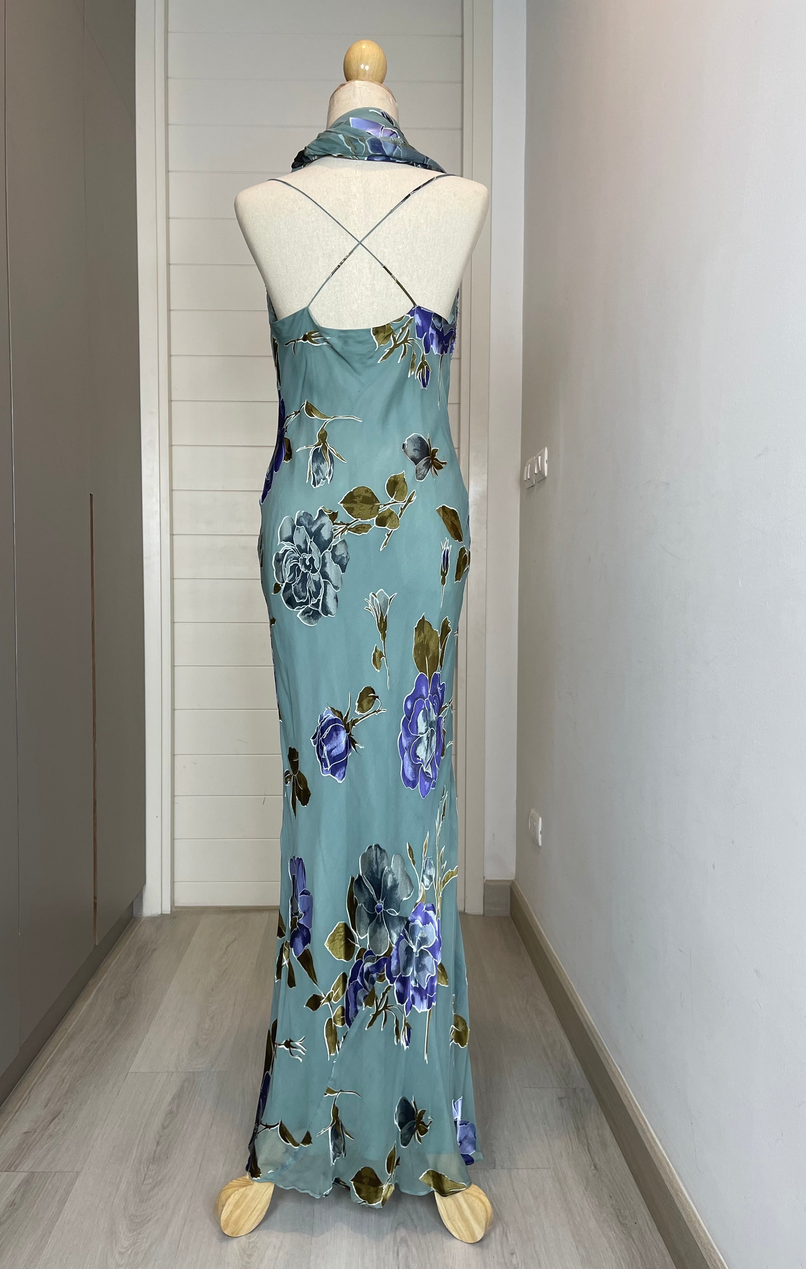 D10 Super Rare Diane Freis Green Evening Gown (S-L) (สาวไซส์ S ต้องเก็บสายขึ้น)