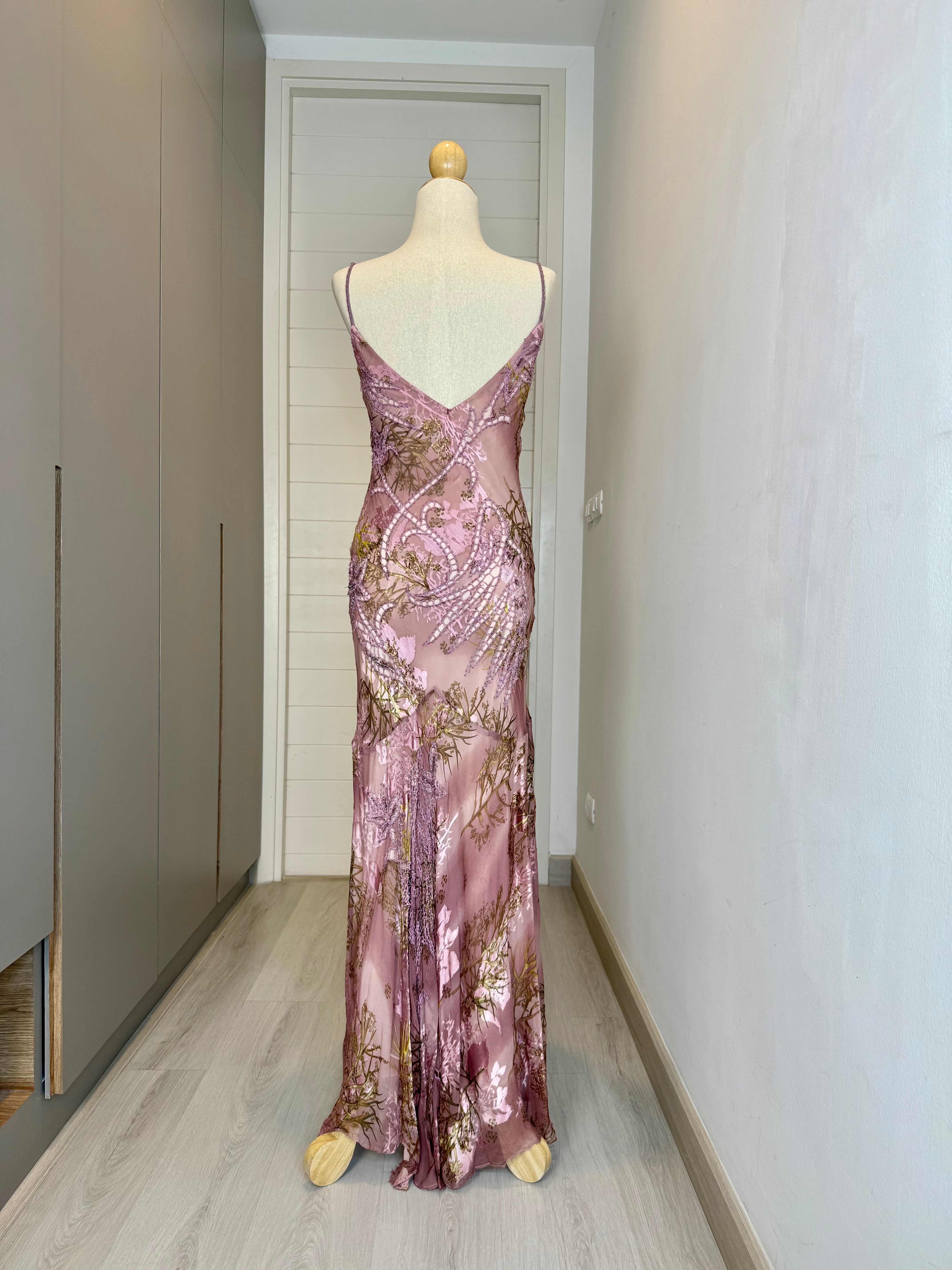 S05 Vintage Super Rare Sue Wong Rose Wood Evening Dress (XS-M)