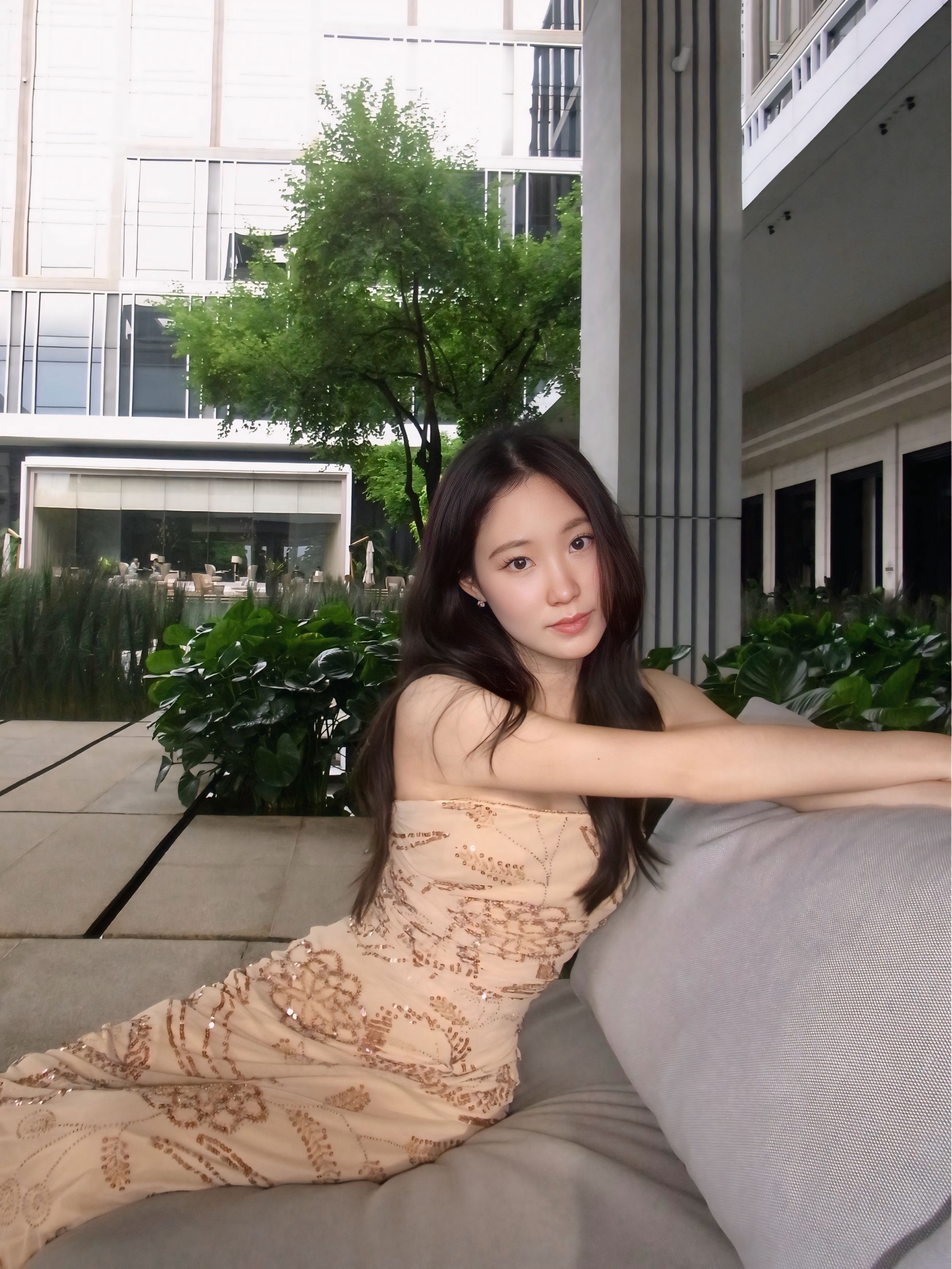 V72 Vintage Super Rare Attitudes Apricot Evening Gown (XS-S)