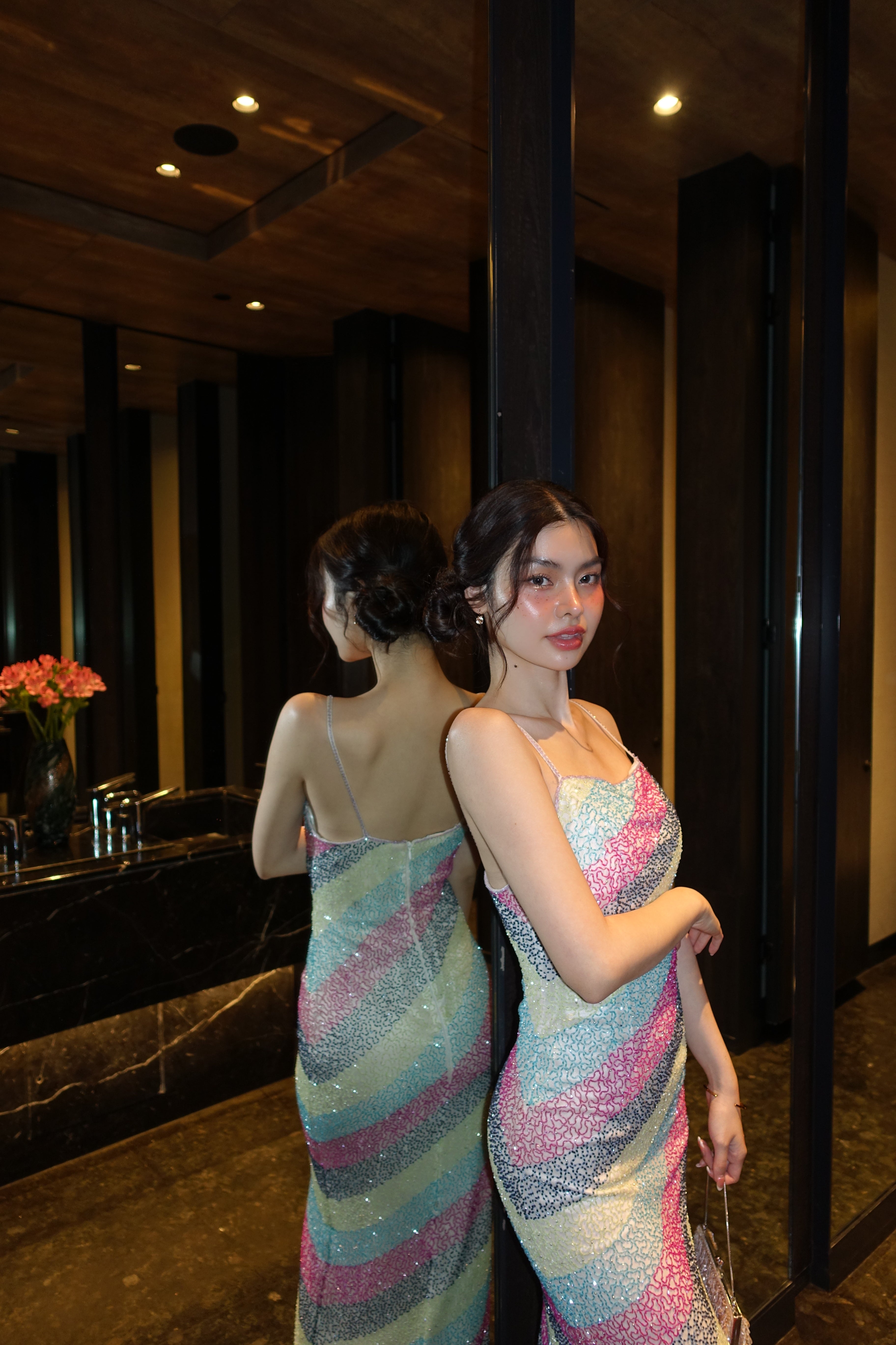 V70 Vintage Super Rare Rainbow Evening Gown (XS)