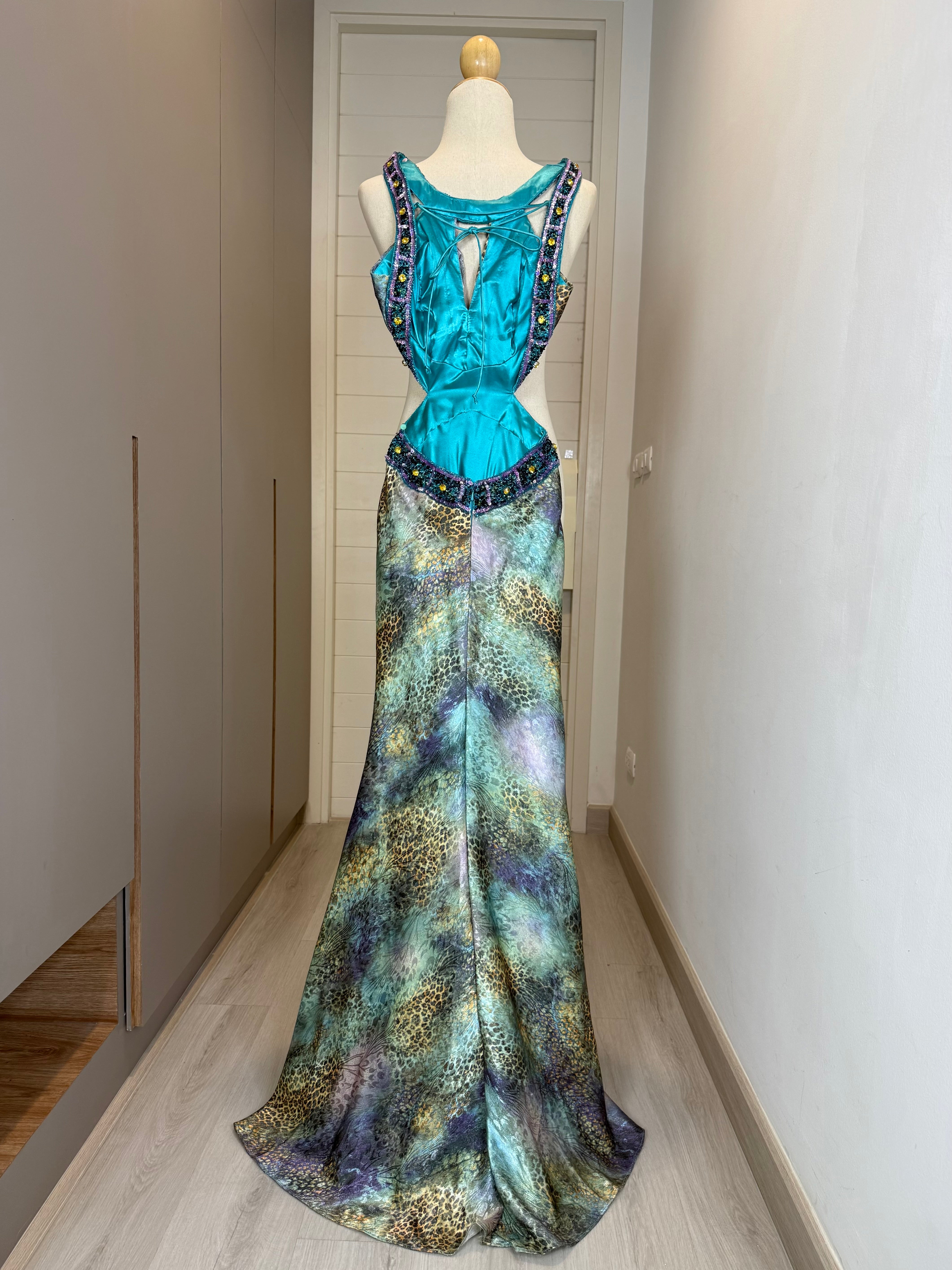 V138 Vintage Super Rare Leopard Print Cutout Dress (XS)