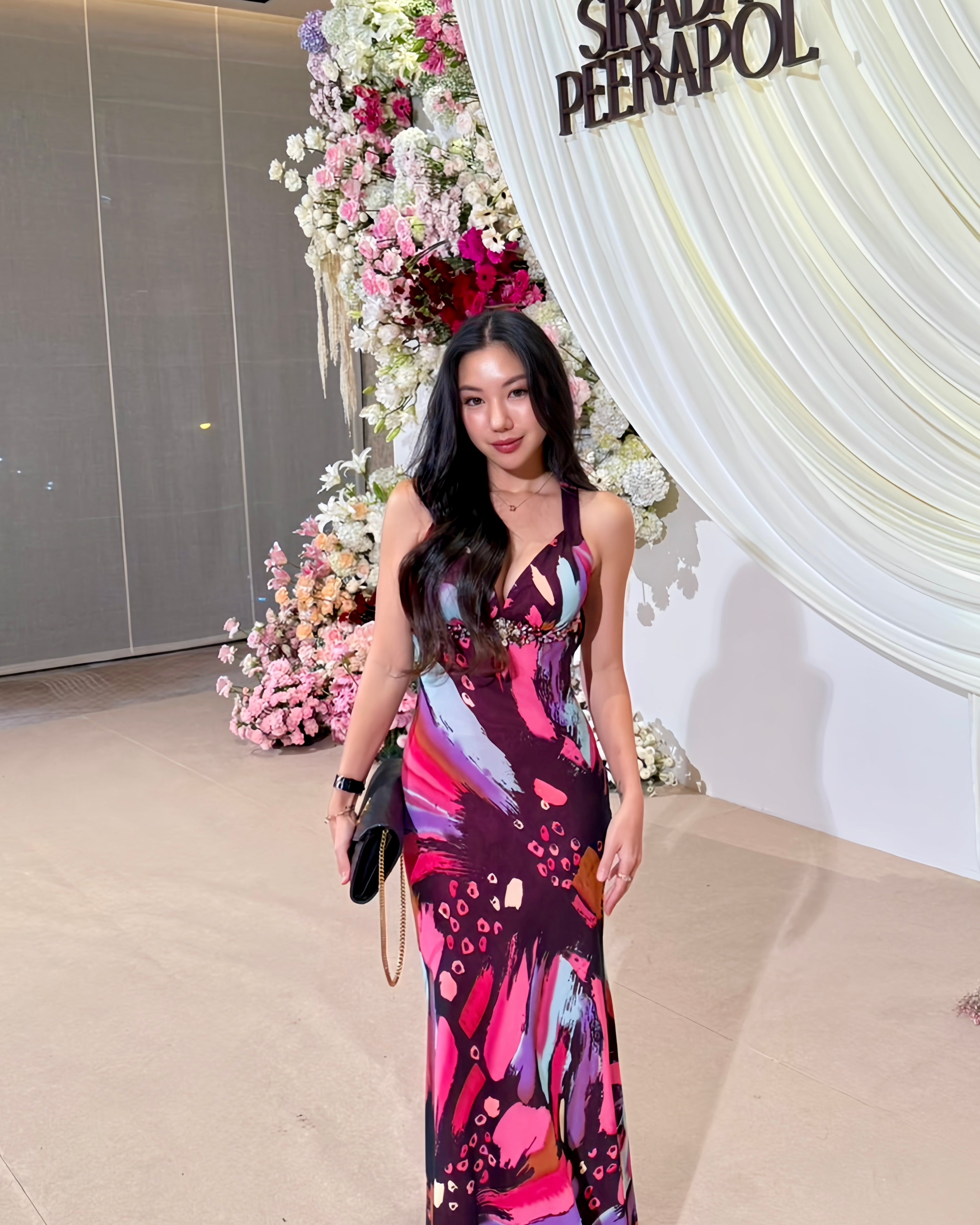 V160 Vintage Faviana Couture Butterfly Burst Dress (XS-S)