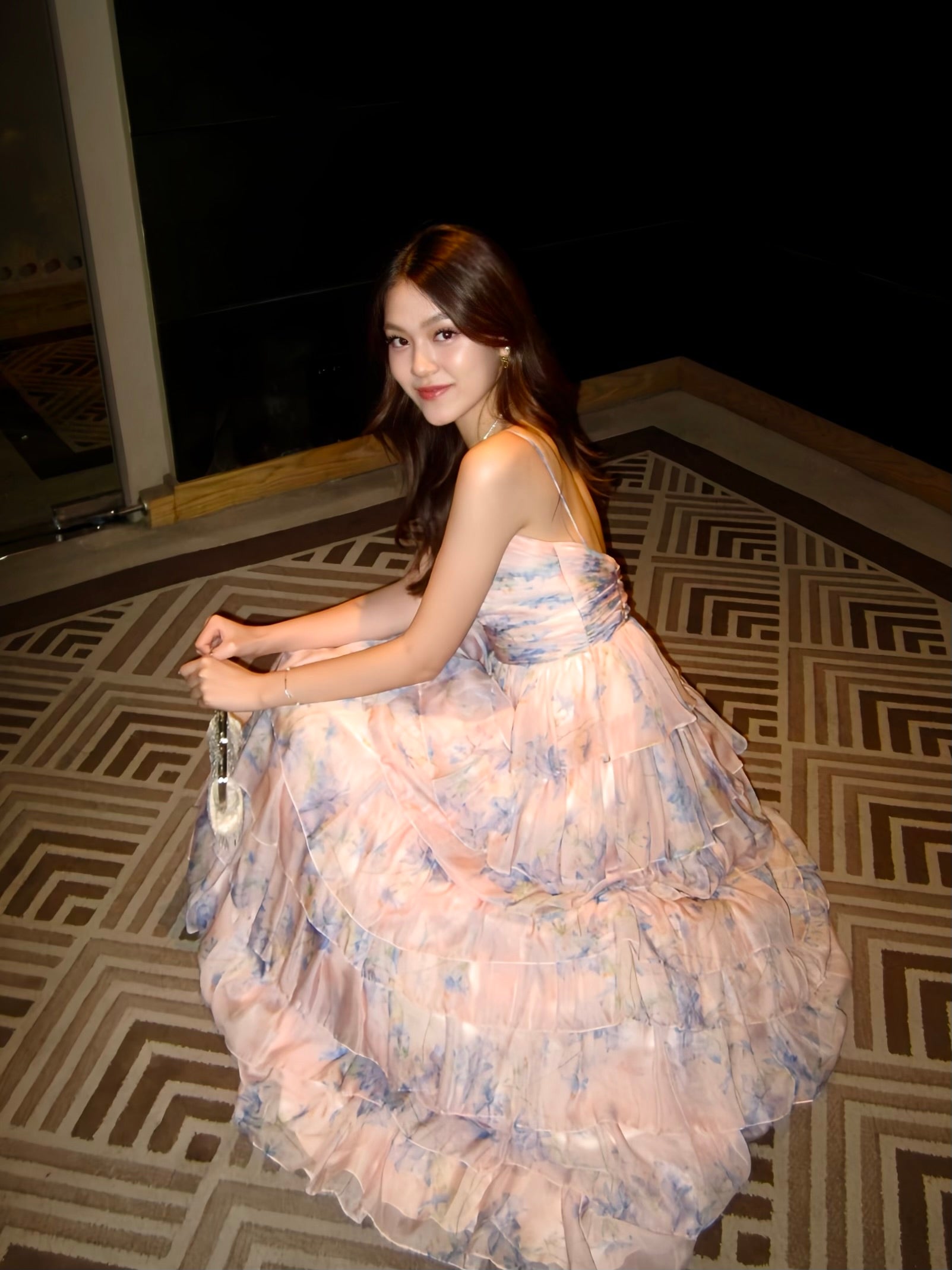 M24 Mac Duggal Lilac Bloom Ruffle Gown (S)