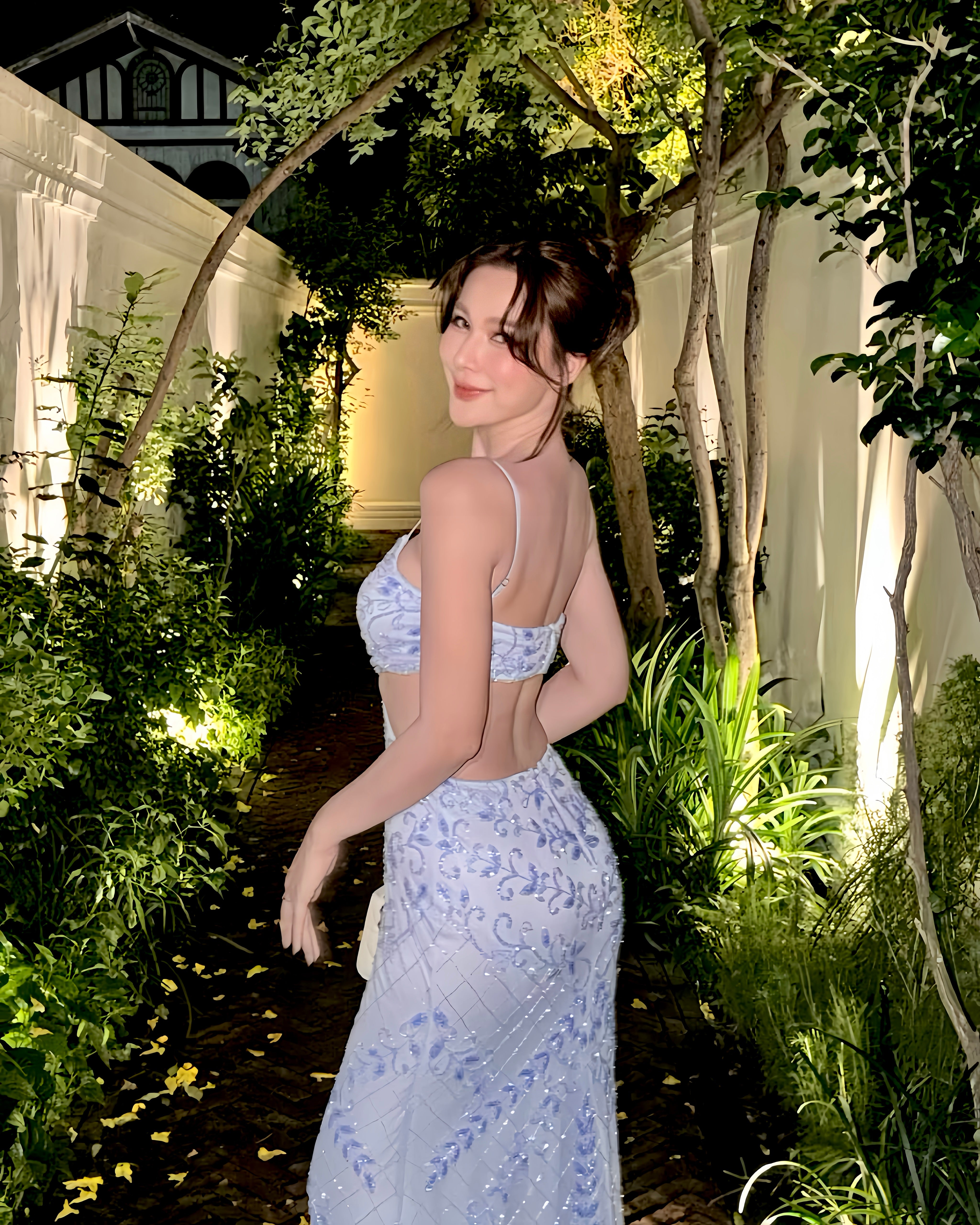 V152 Vintage Super Rare Crystal Sky Evening Gown (XS-S)