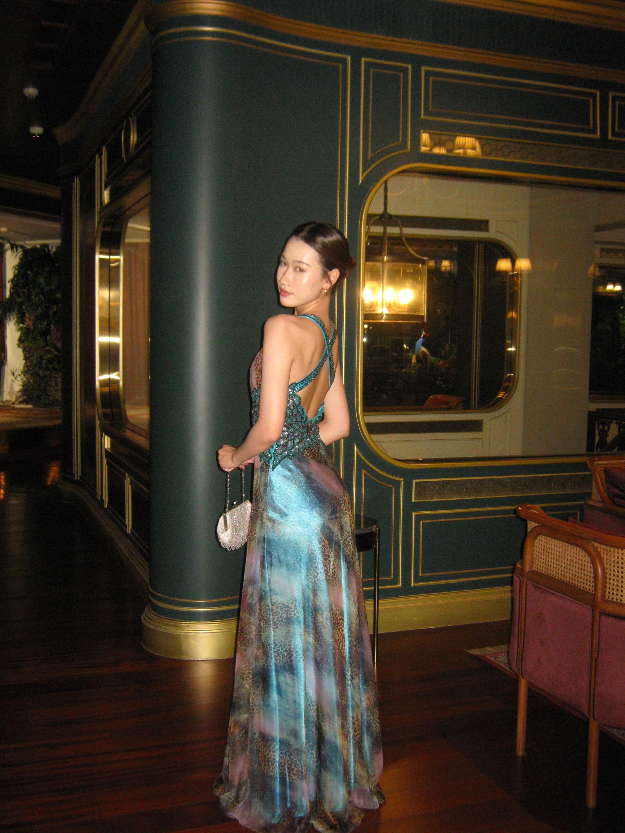 L01 Leopard Queen Evening Gown (XS-S)