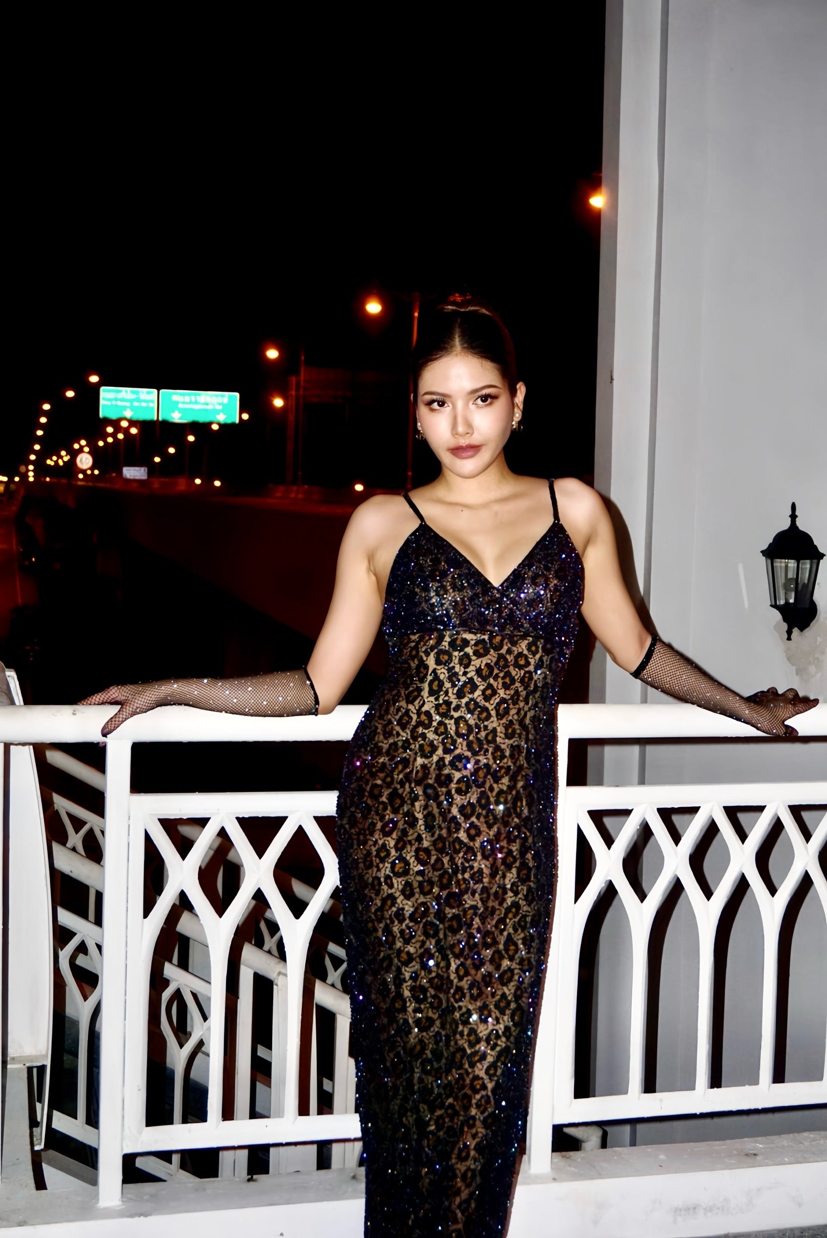 V176 Vintage Super Rare Lillie Rubin Midnight Panther Gown (XS-S)