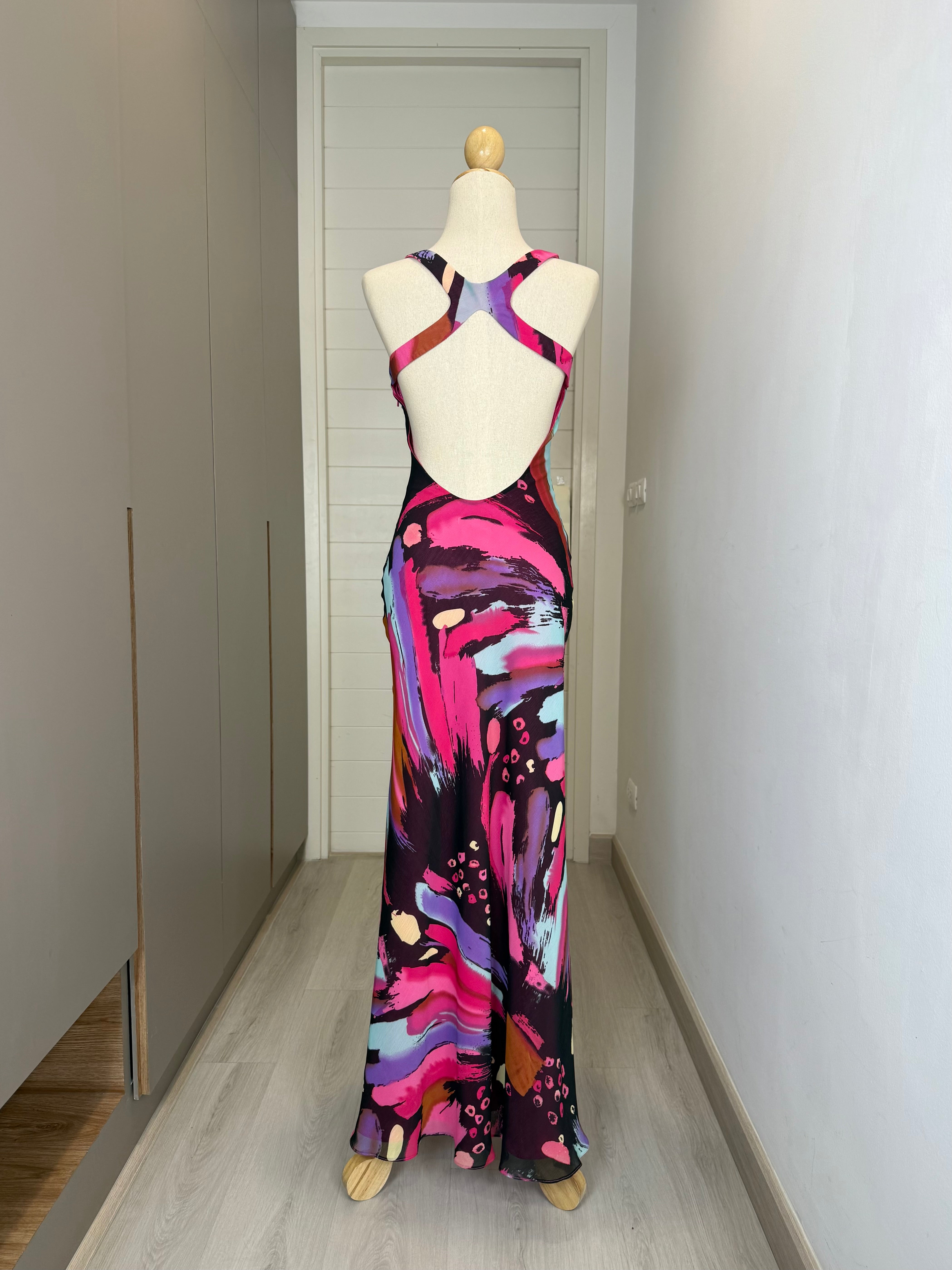 V160 Vintage Faviana Couture Butterfly Burst Dress (XS-S)