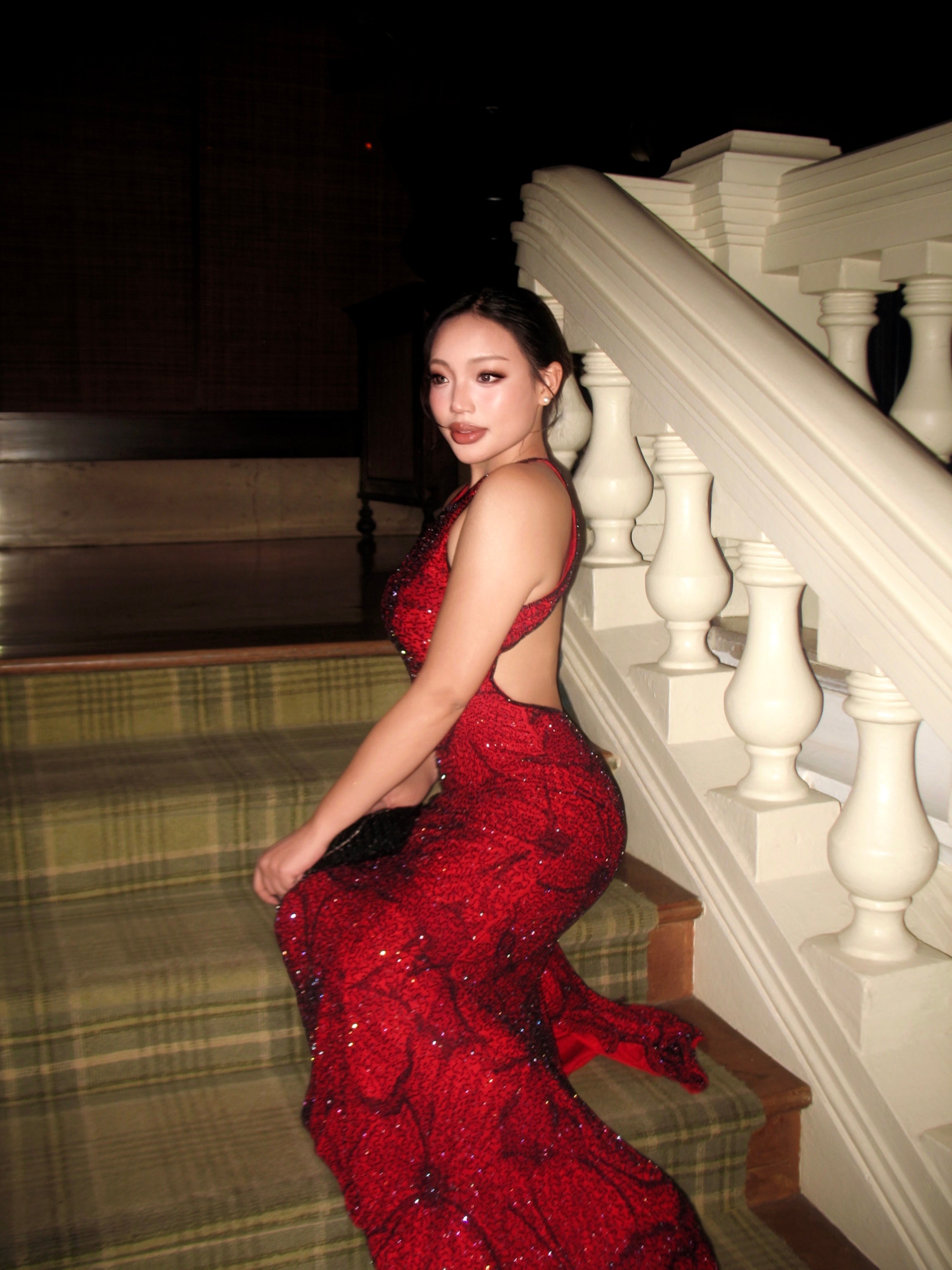 V125 Vintage Super Rare Cache Ember Rose Gown(M)