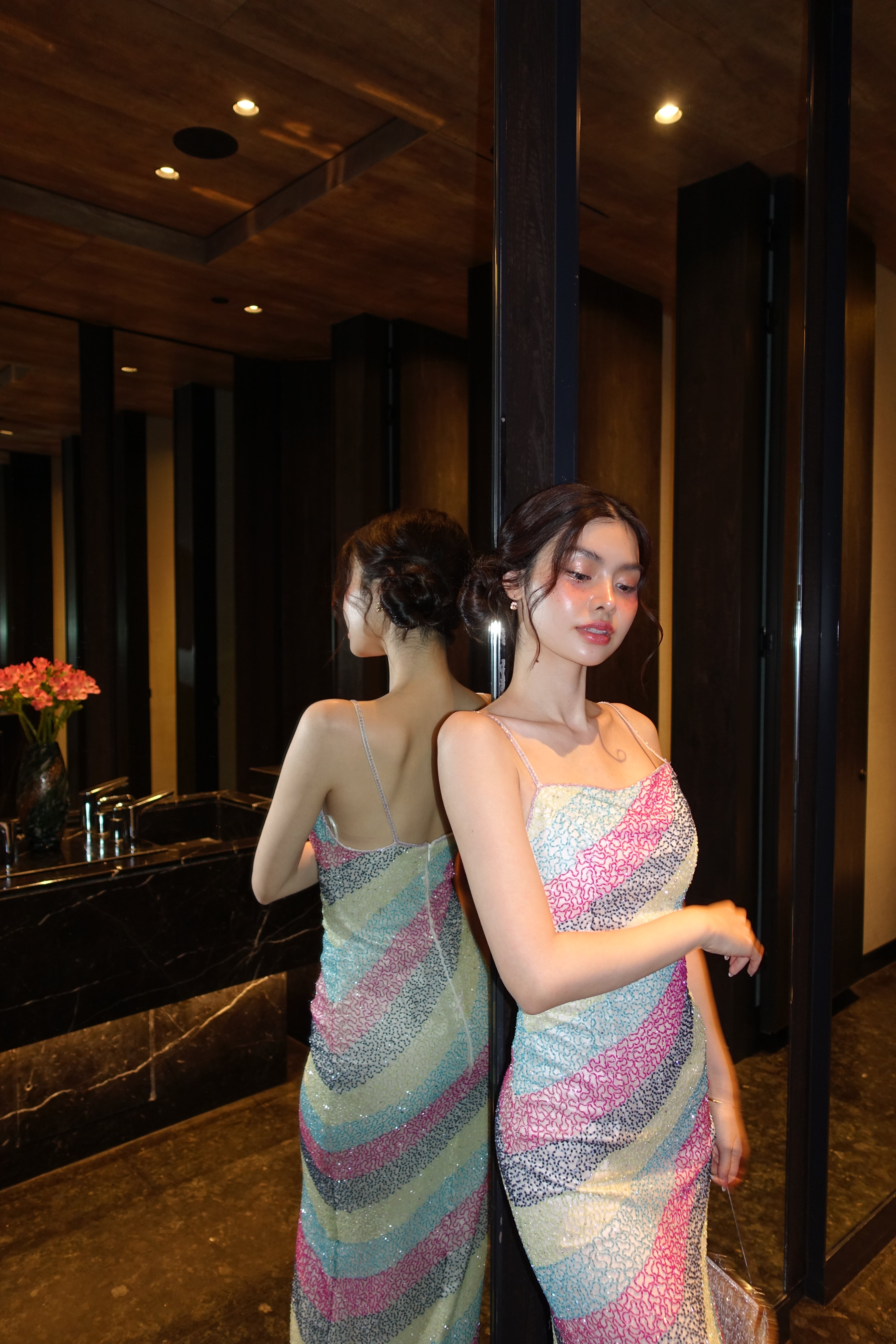 V70 Vintage Super Rare Rainbow Evening Gown (XS)