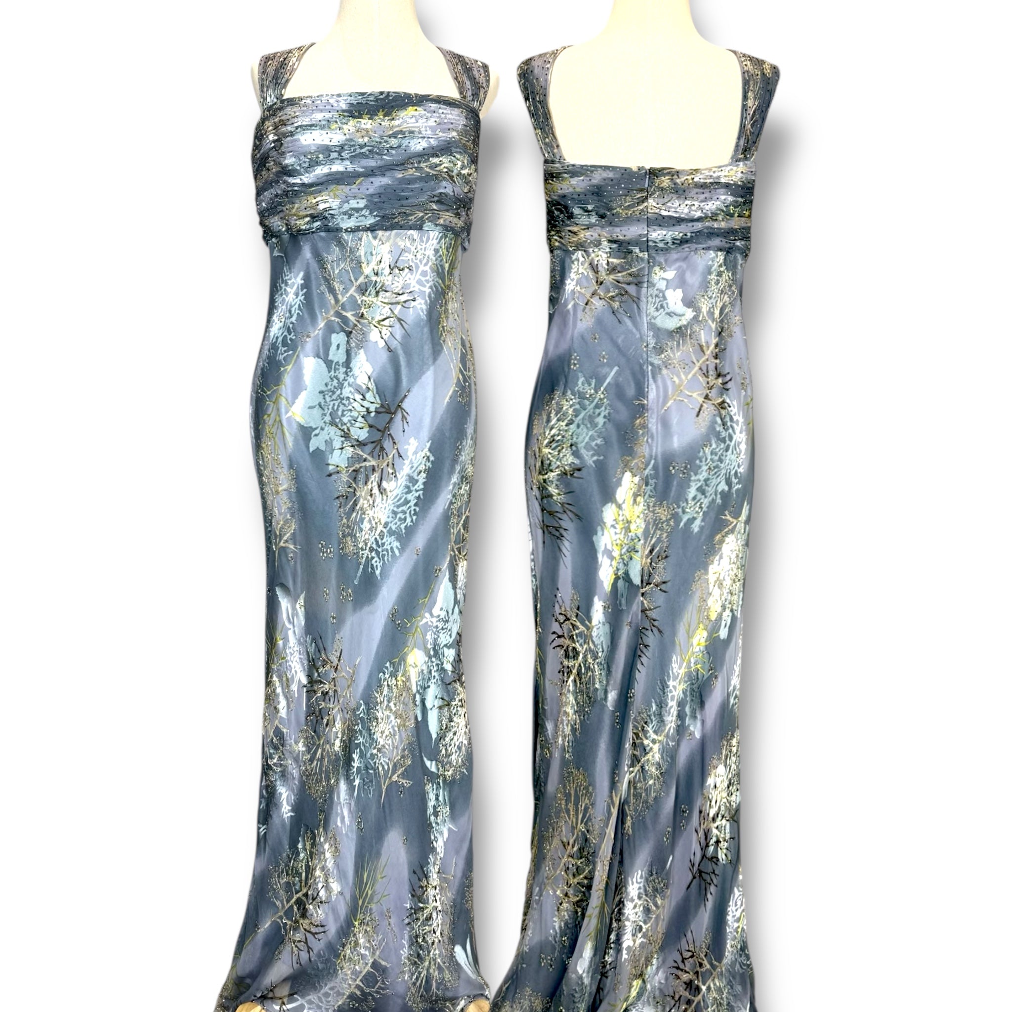 V249 Vintage Montage Mist Floral Gown (XL–XXL)