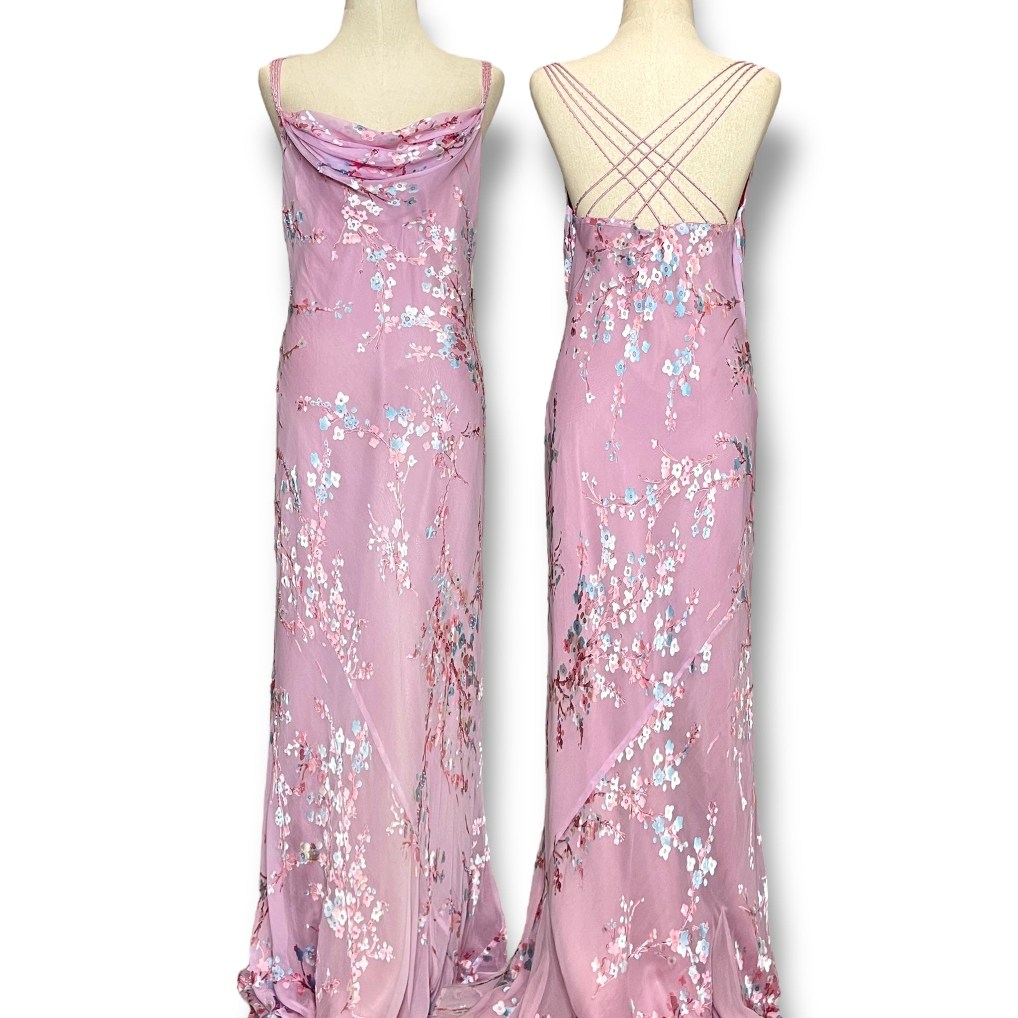 M07 Monsoon Pink Evening Gown (M-XL) (มีบริการปรับสายขึ้นตามไซส์ค่ะ)