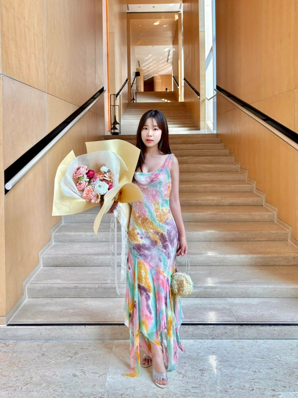 V06 Vintage Super Rare Spanish Pastel Evening Dress (XS-S)