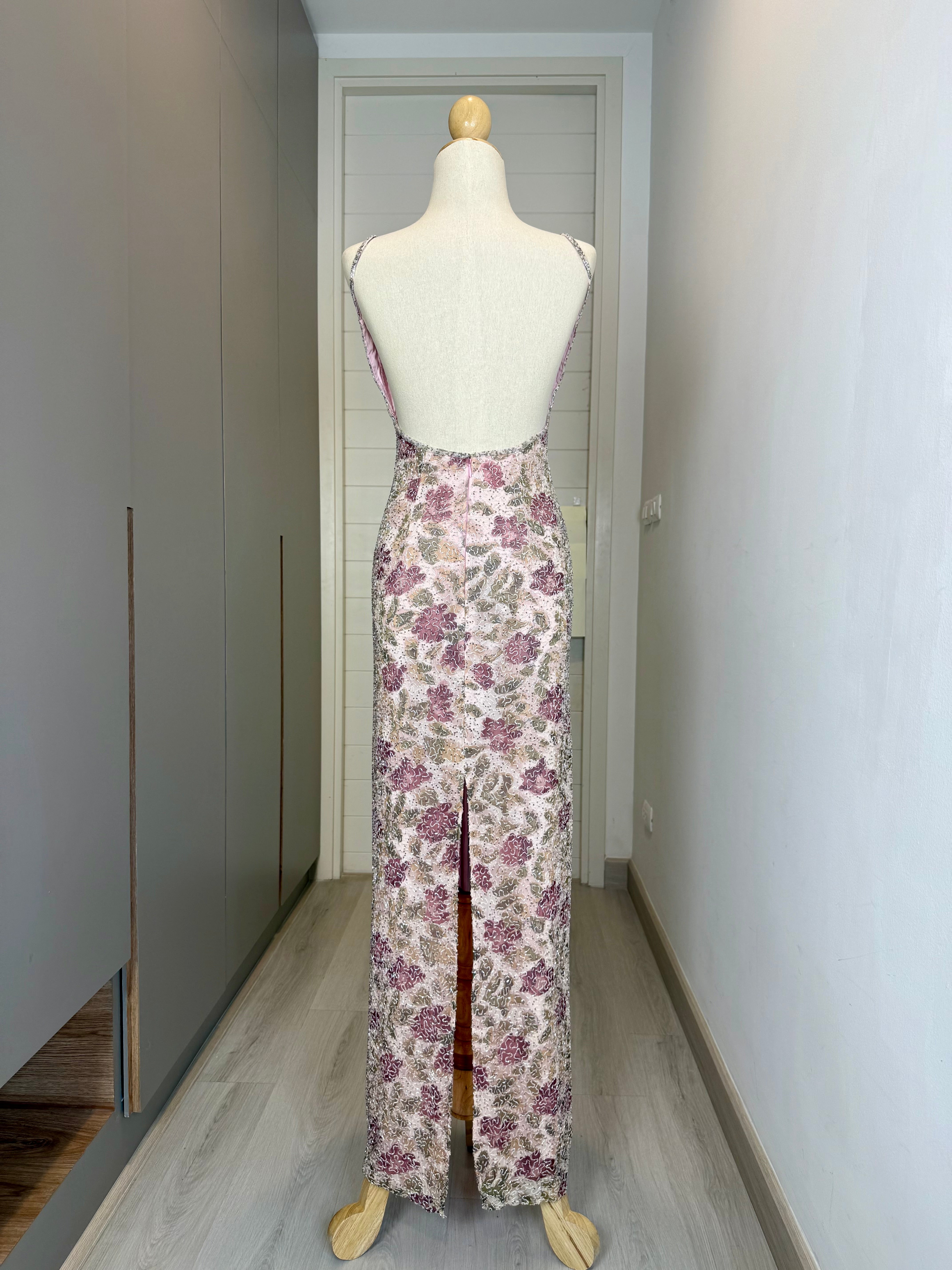 V155 Vintage Lillie Rubin Rose Garden Gown (XS-S)