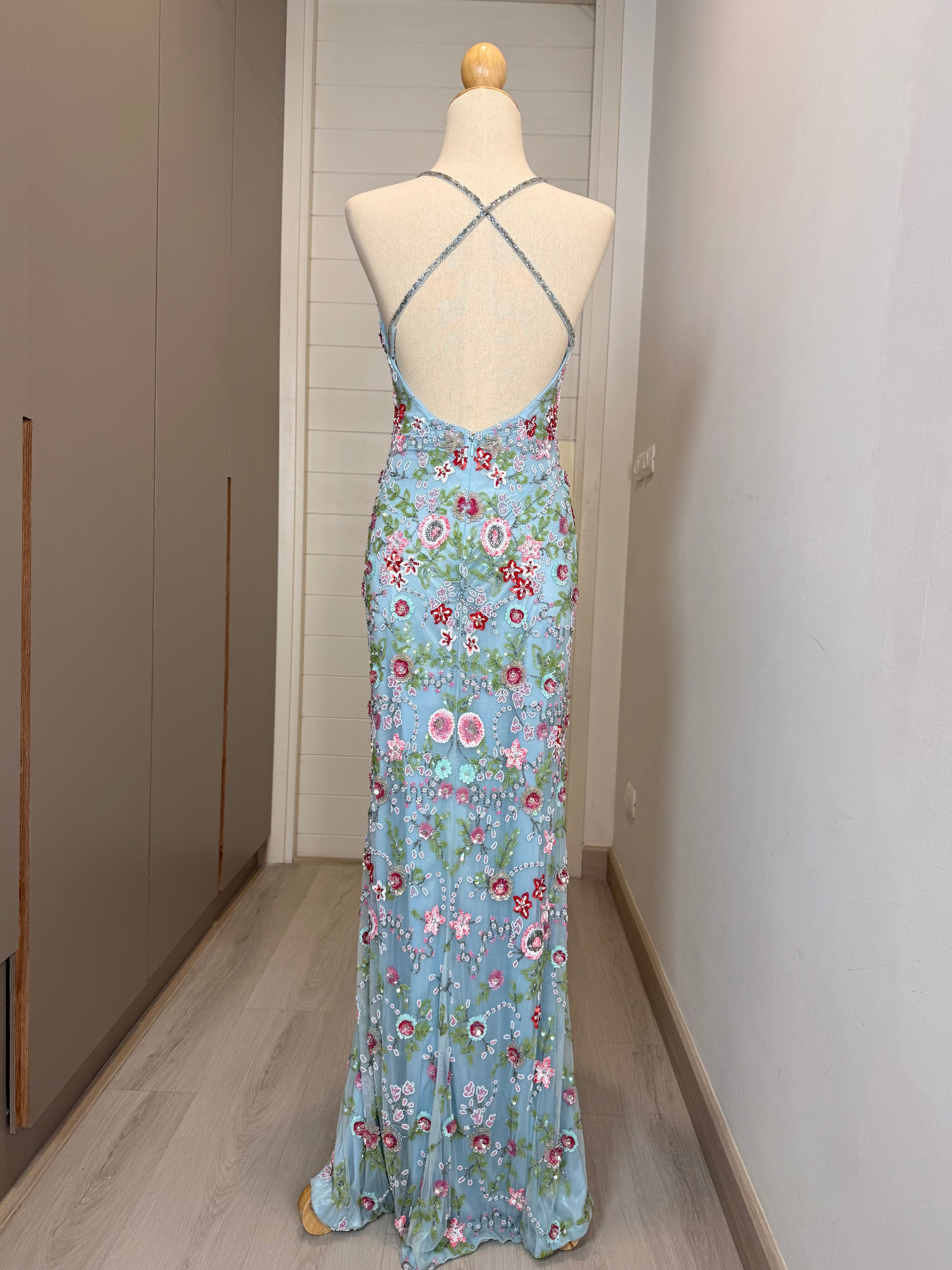 V280 Primavera Couture Sky Blossom Beaded Gown (XS)