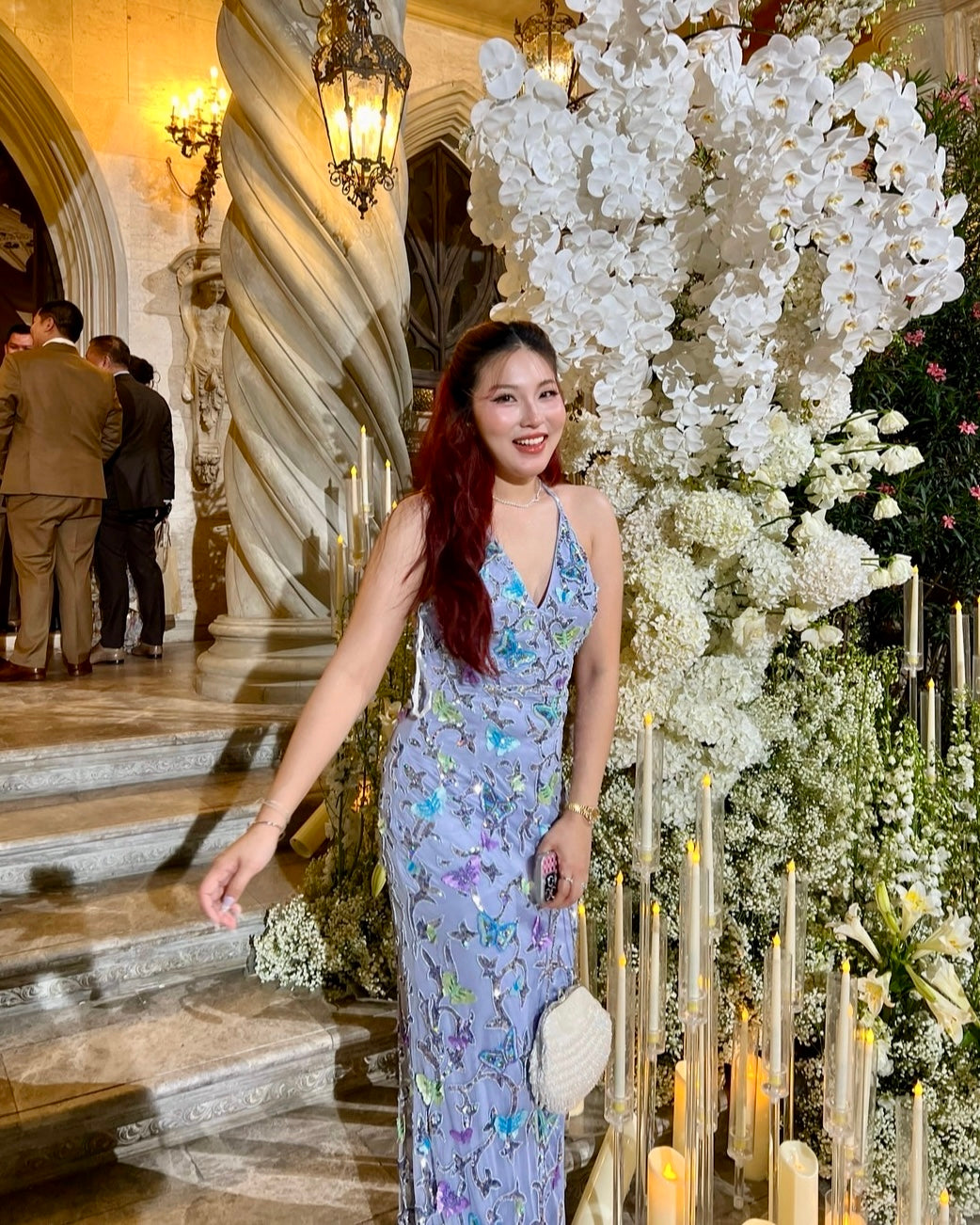 P04 Primavera Lavender Butterfly Beaded Gown (S-M)