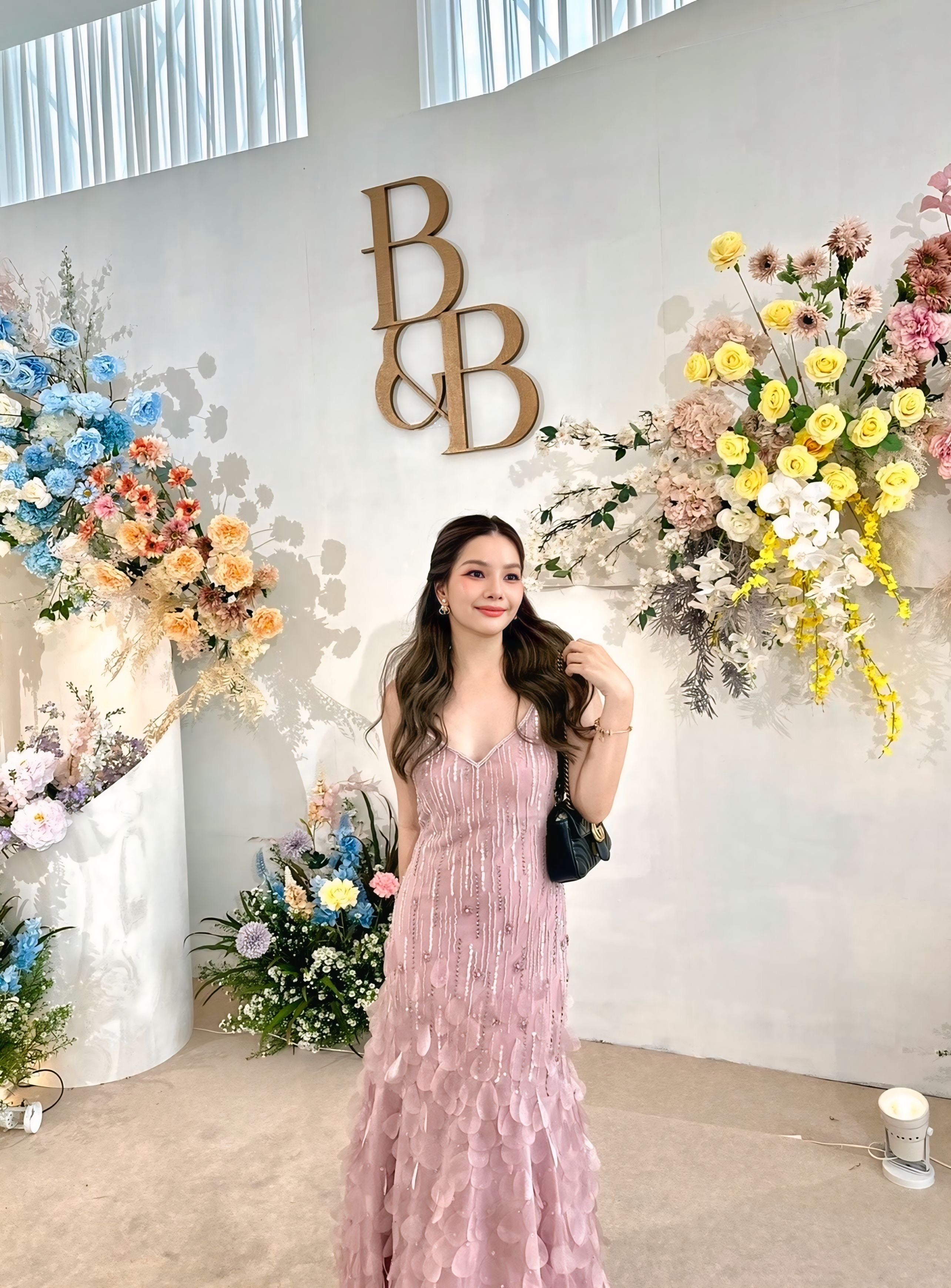 V96 Vintage Super Rare Sue Wong Pink Beaded Gown (S-M)