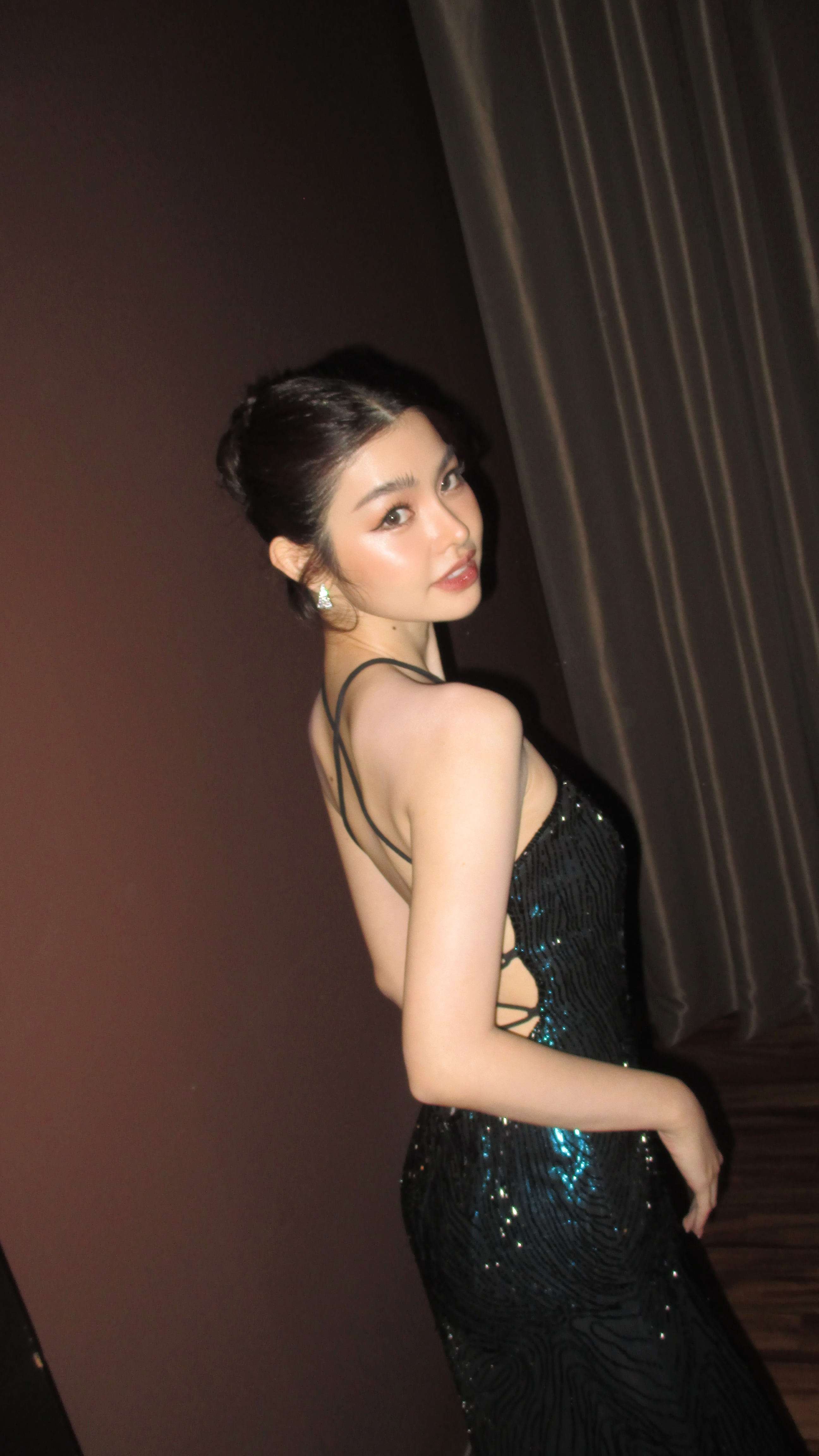 V122 Vintage Je Matadi Midnight Sparkle Dress (XS-S)