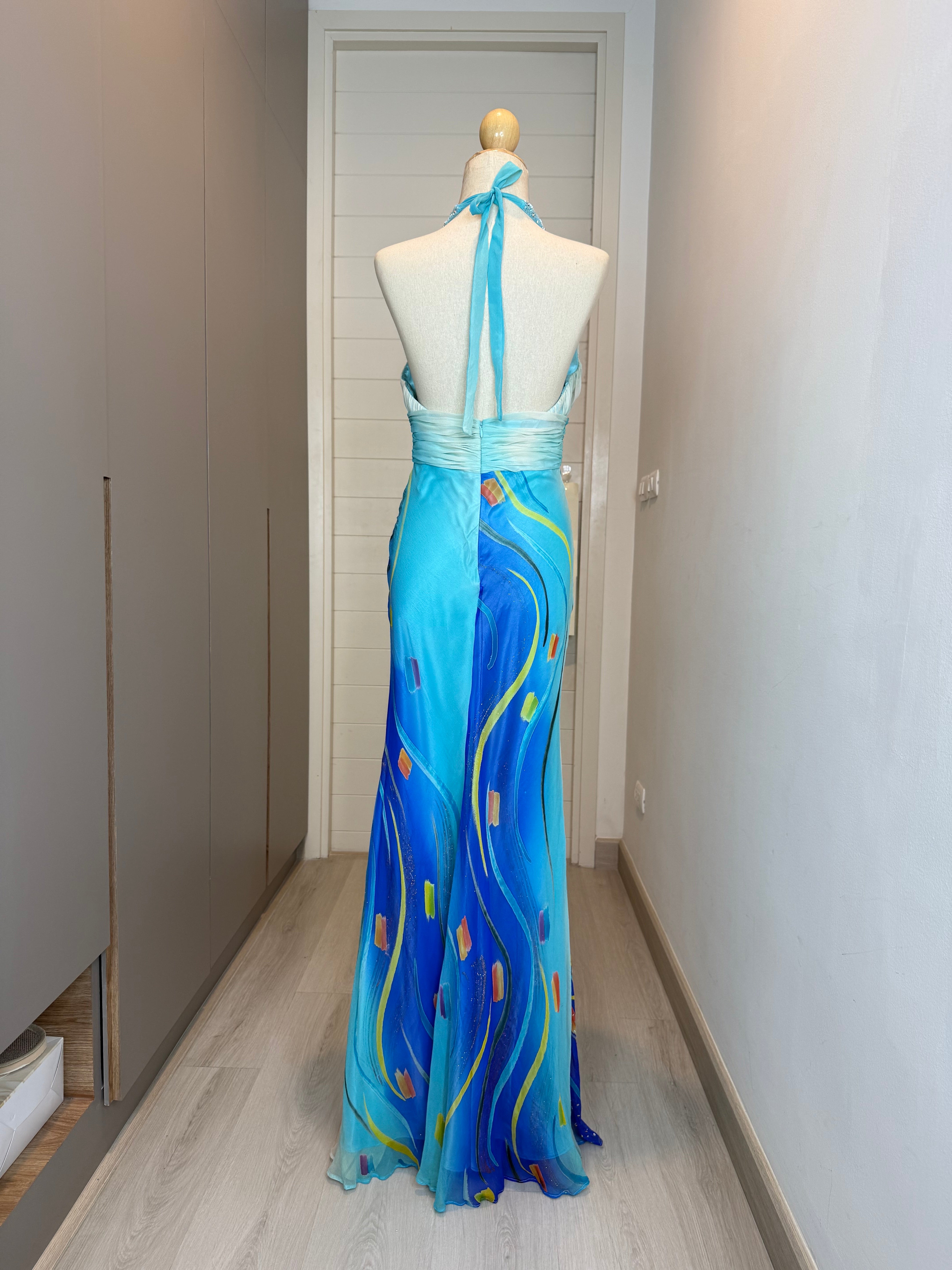 V128 Vintage Super Rare Ocean Breeze Artistry Gown (S-M)