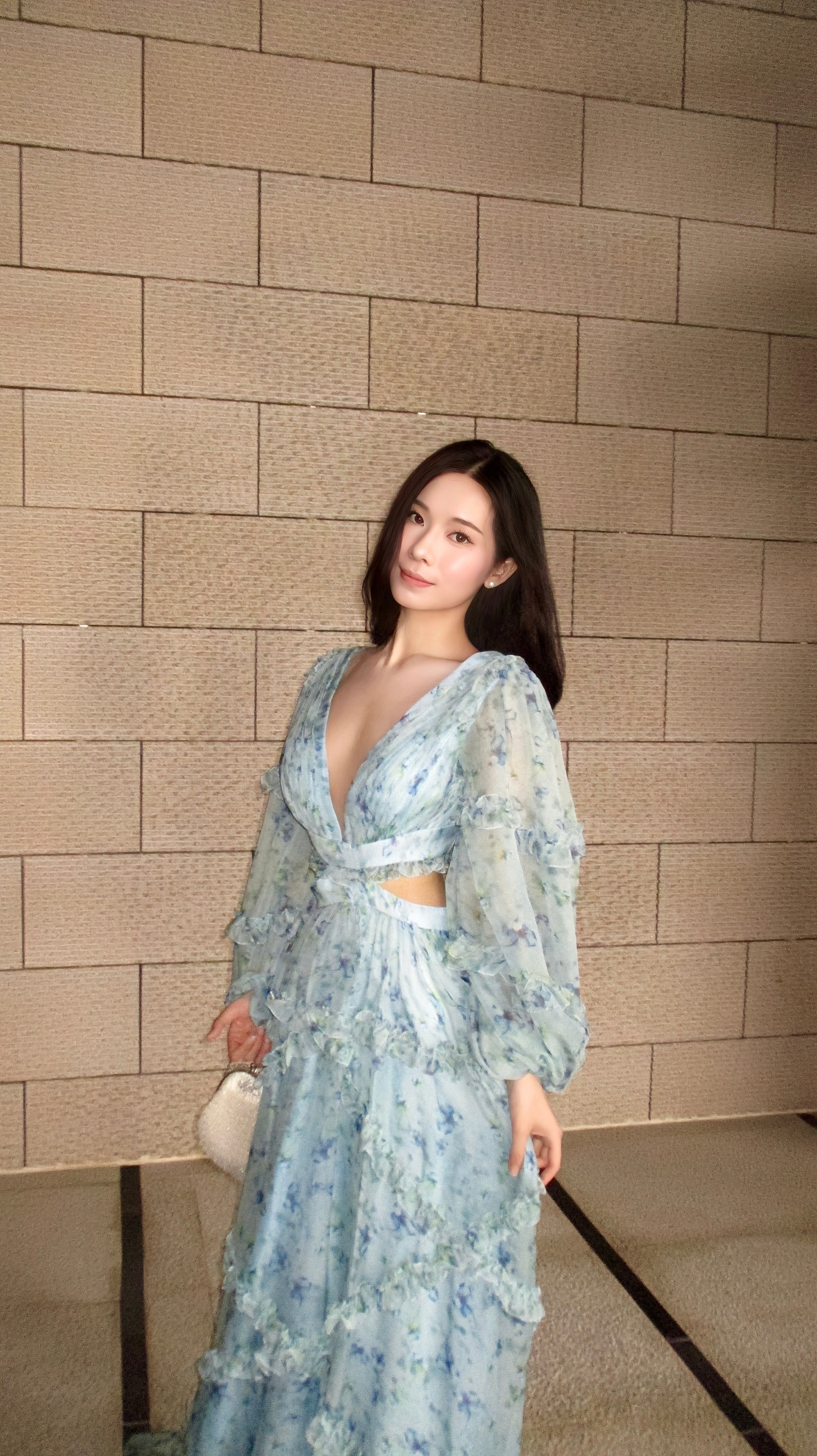 V46 Vintage Style Mac Duggal Blue Evening Gown (S-M)