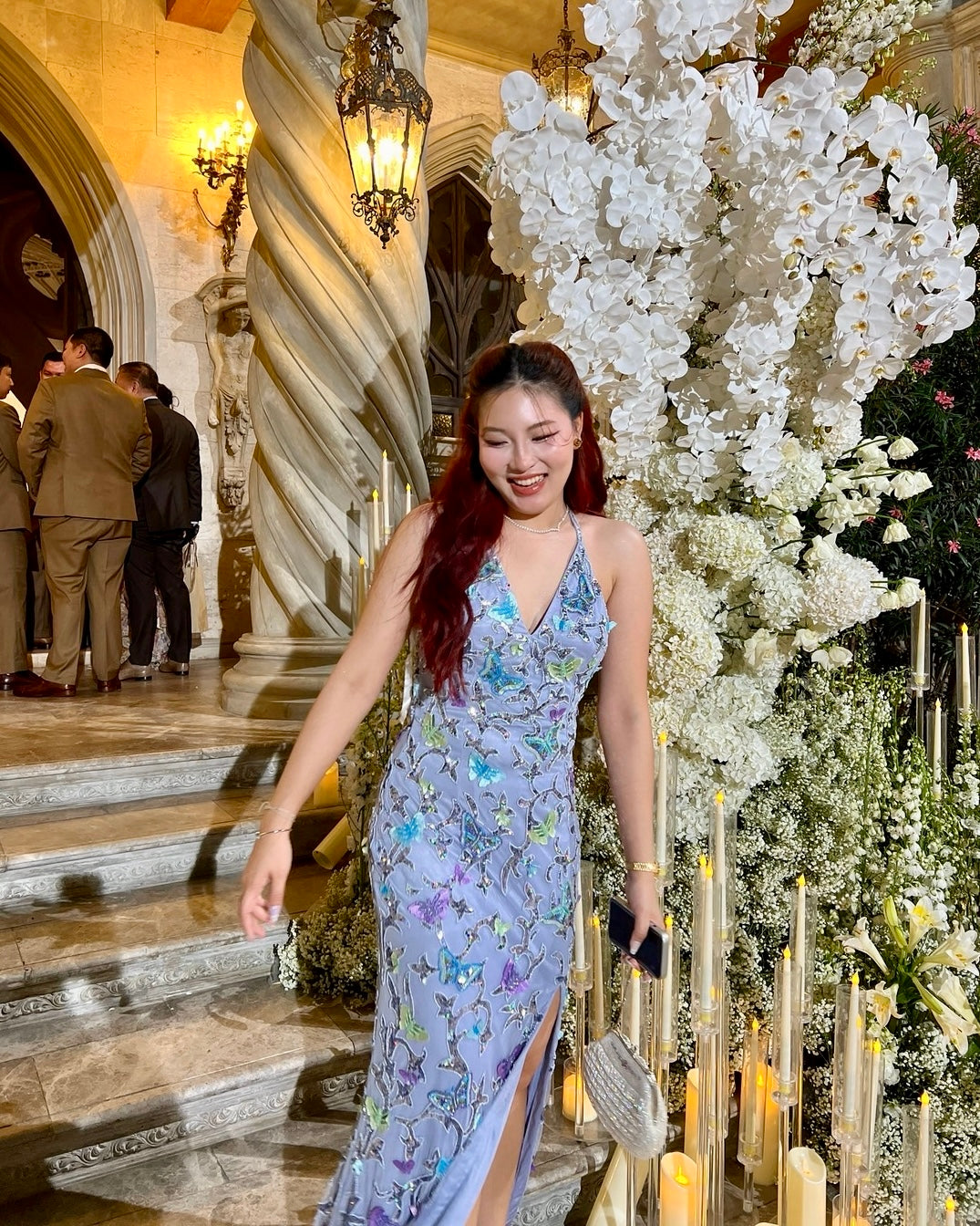 P04 Primavera Lavender Butterfly Beaded Gown (S-M)