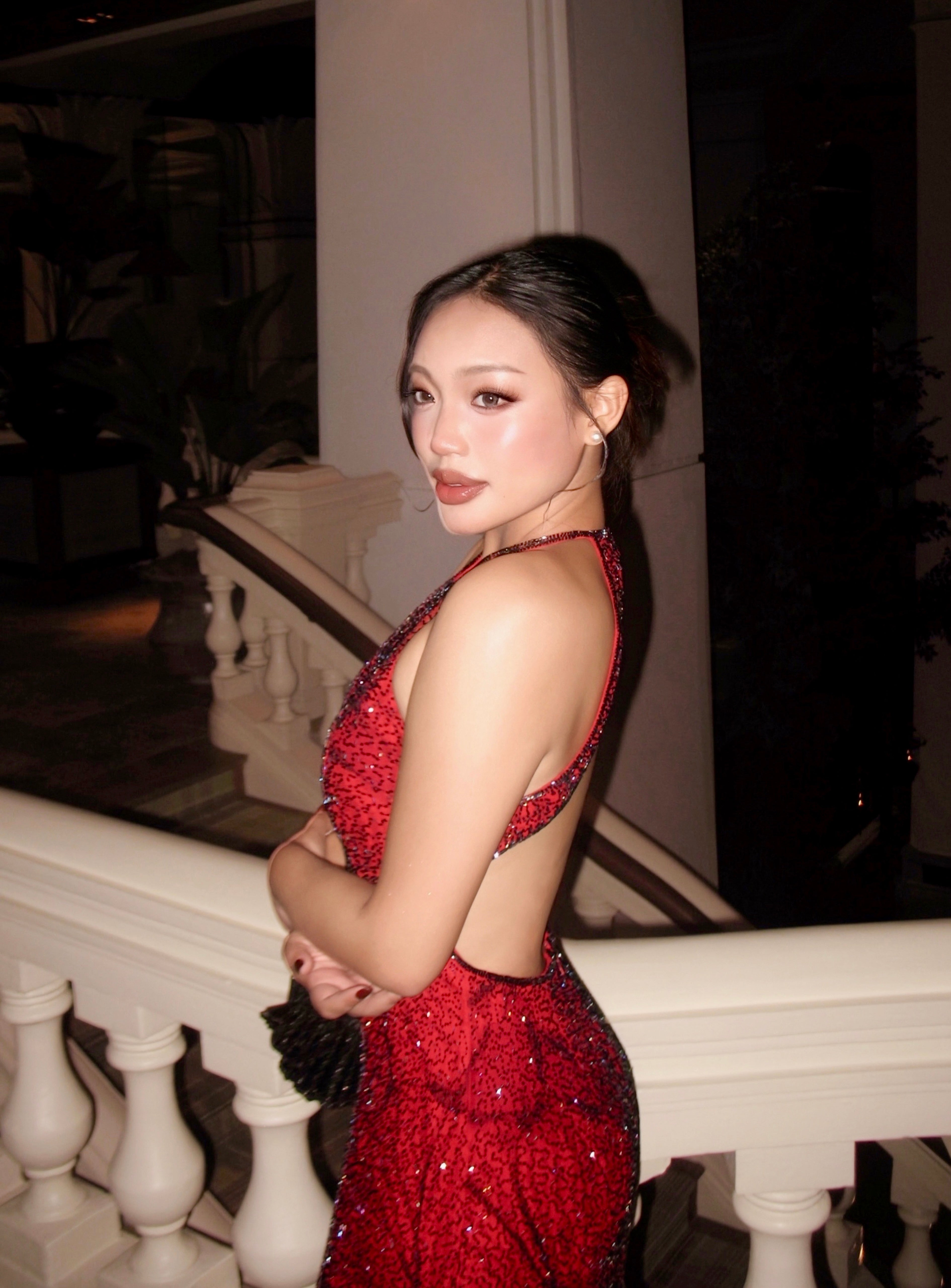 V125 Vintage Super Rare Cache Ember Rose Gown(M)