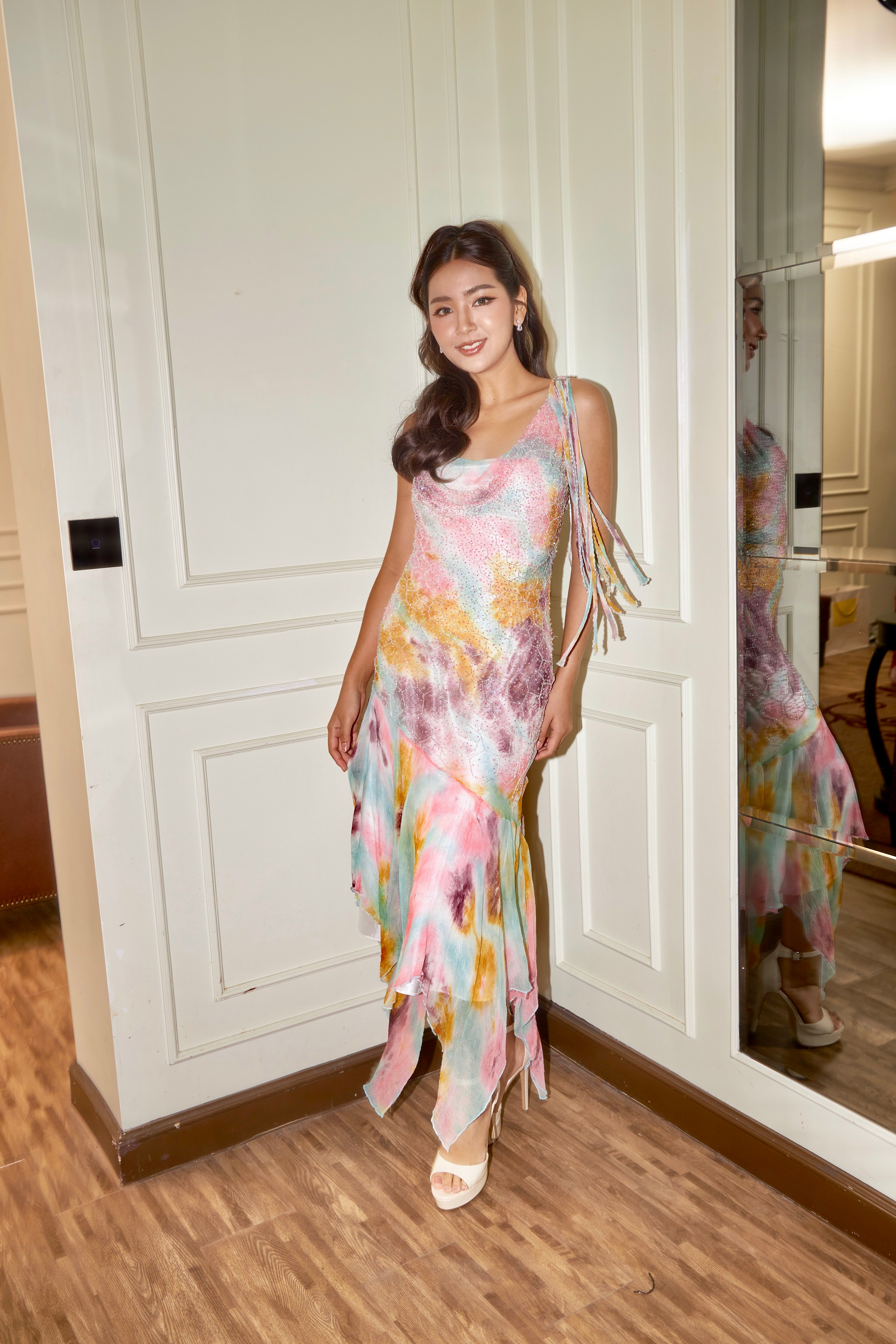 V06 Vintage Super Rare Spanish Pastel Evening Dress (XS-S)