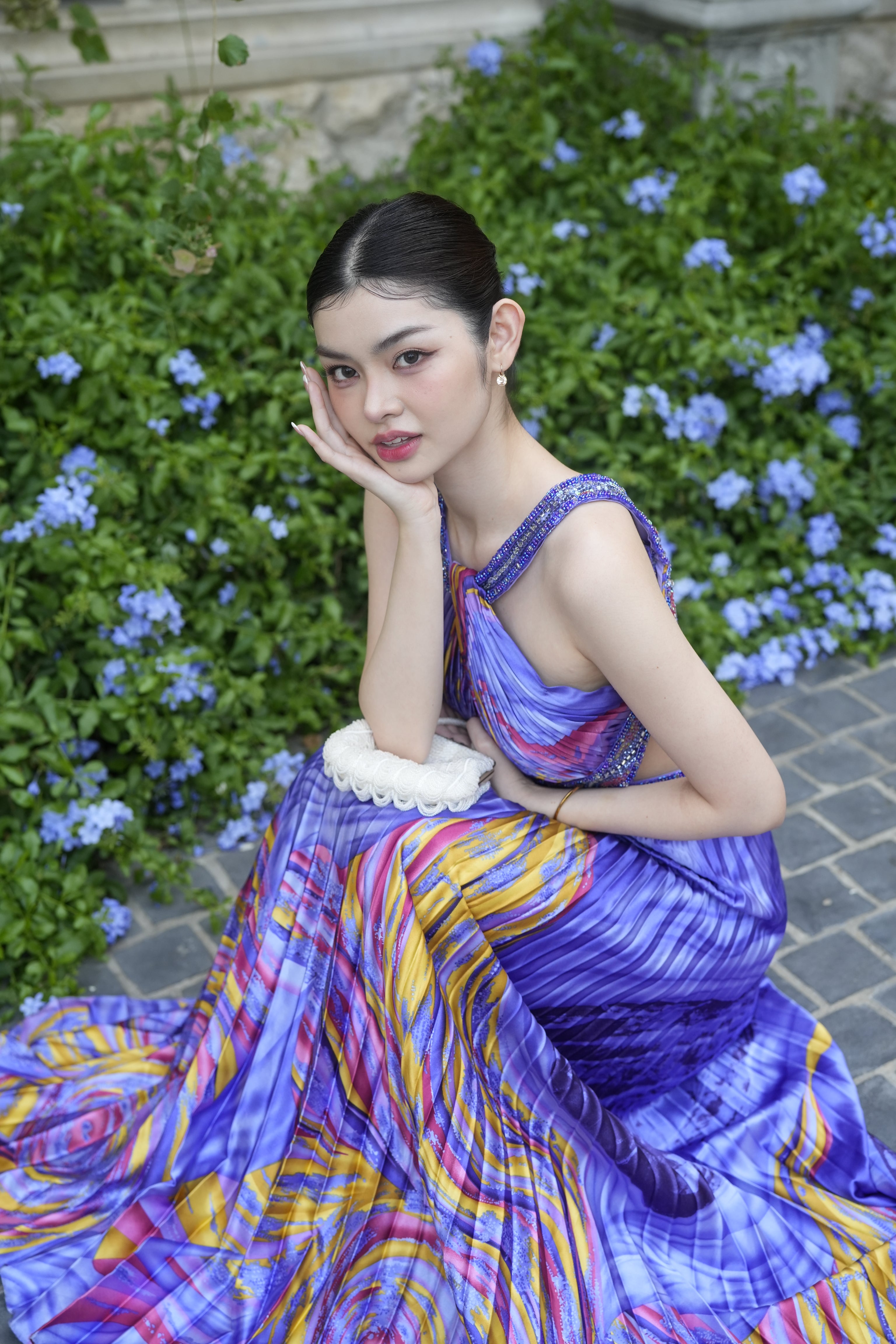 V49 Vintage Sean Couture Purple Evening Gown (XS)