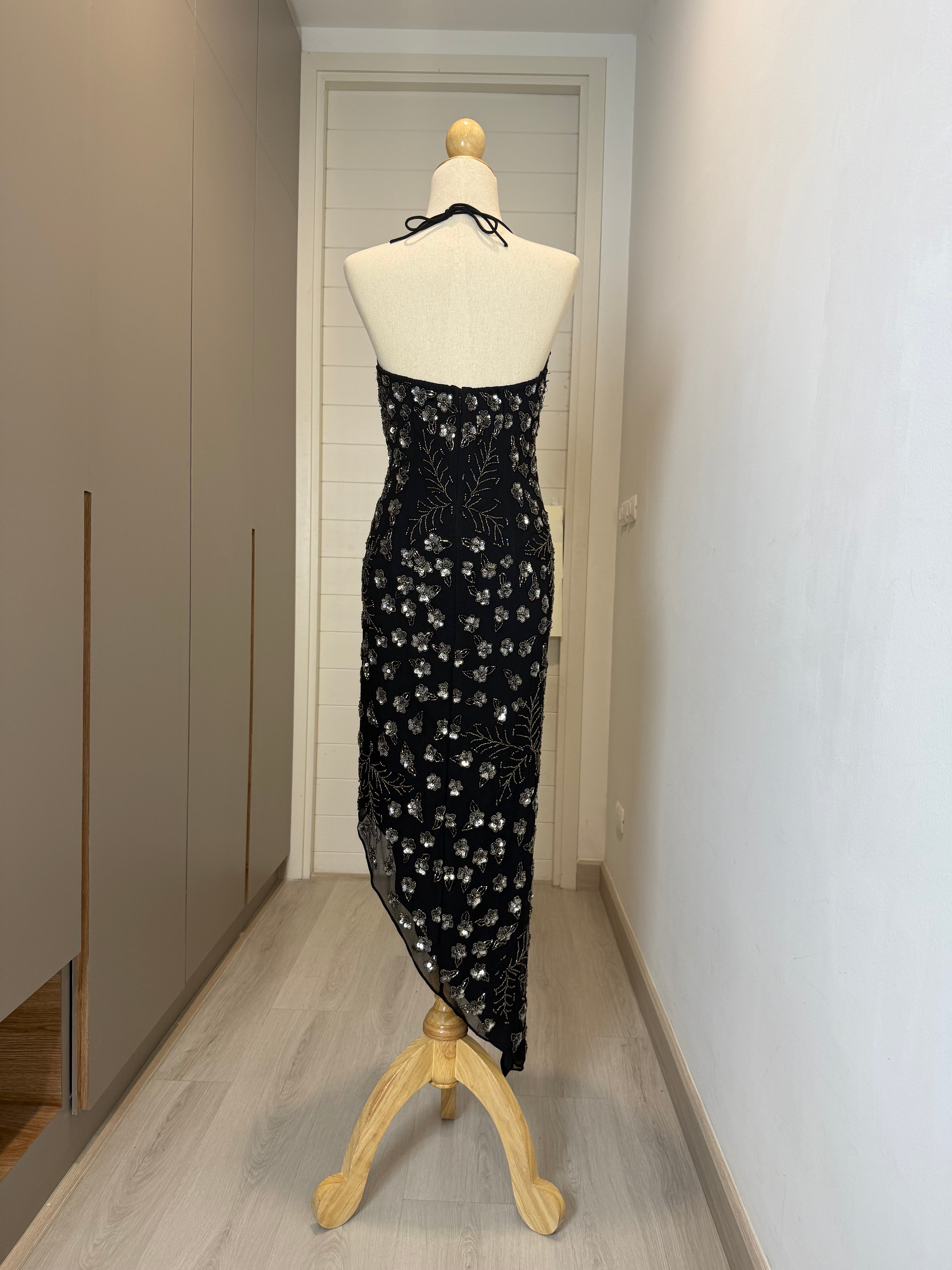 V185 Vintage Cache Twilight Petal Beaded Dress (XS-S)