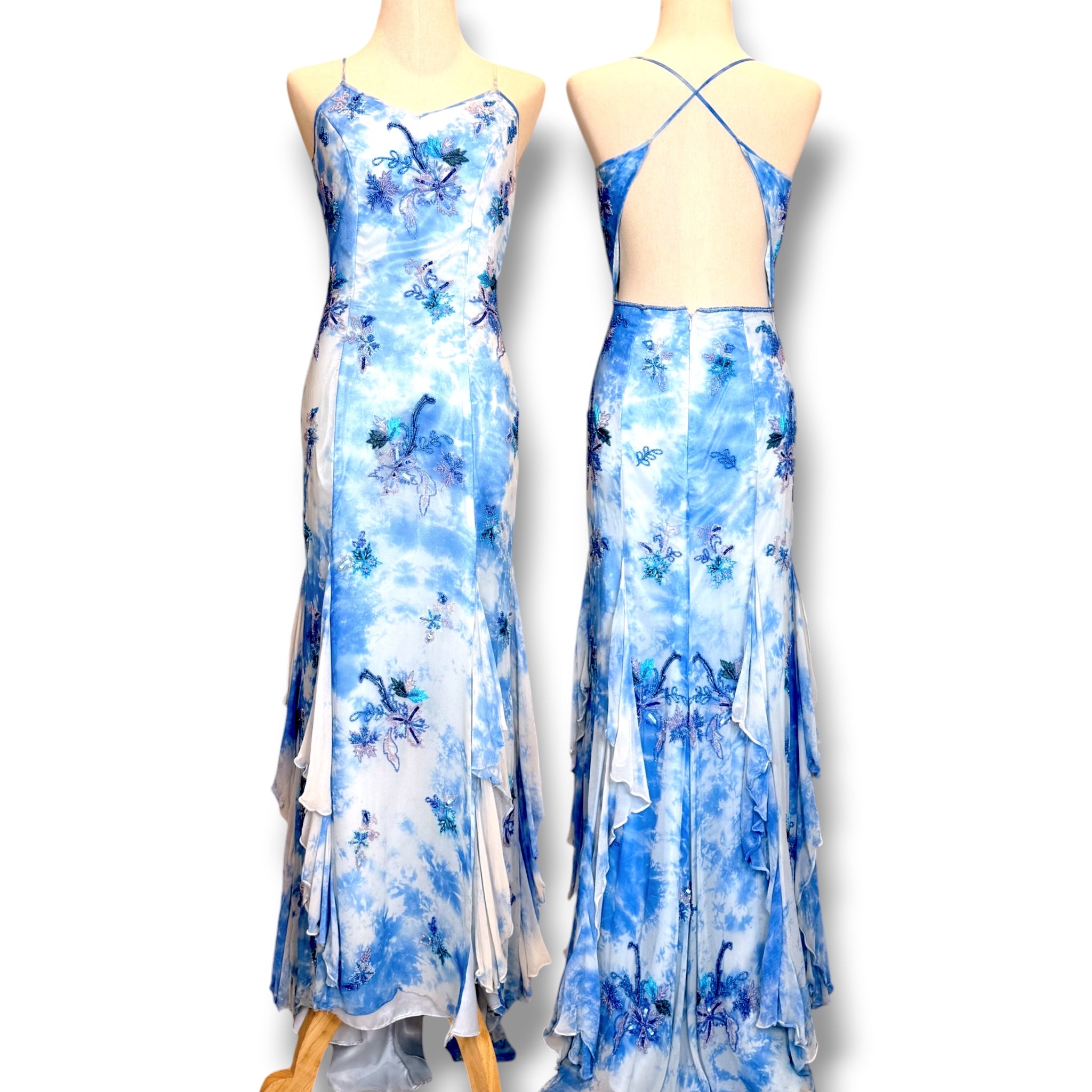 V291 Vintage Scala Blue Moon Embellished Gown (XS-S)