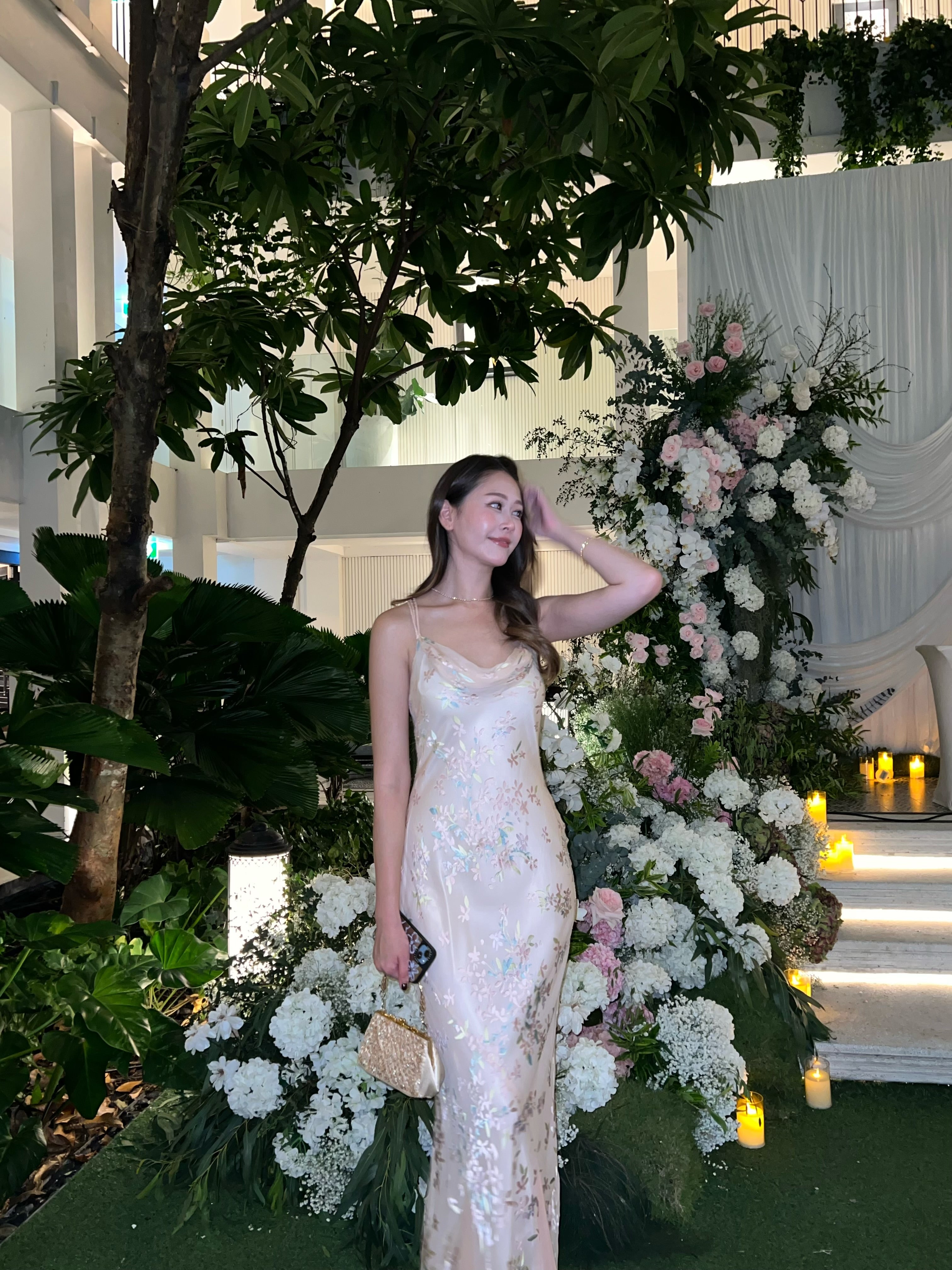 M08 Monsoon Rose-Gold Evening Gown (S-M) (มีบริการปรับสายขึ้นตามไซส์)