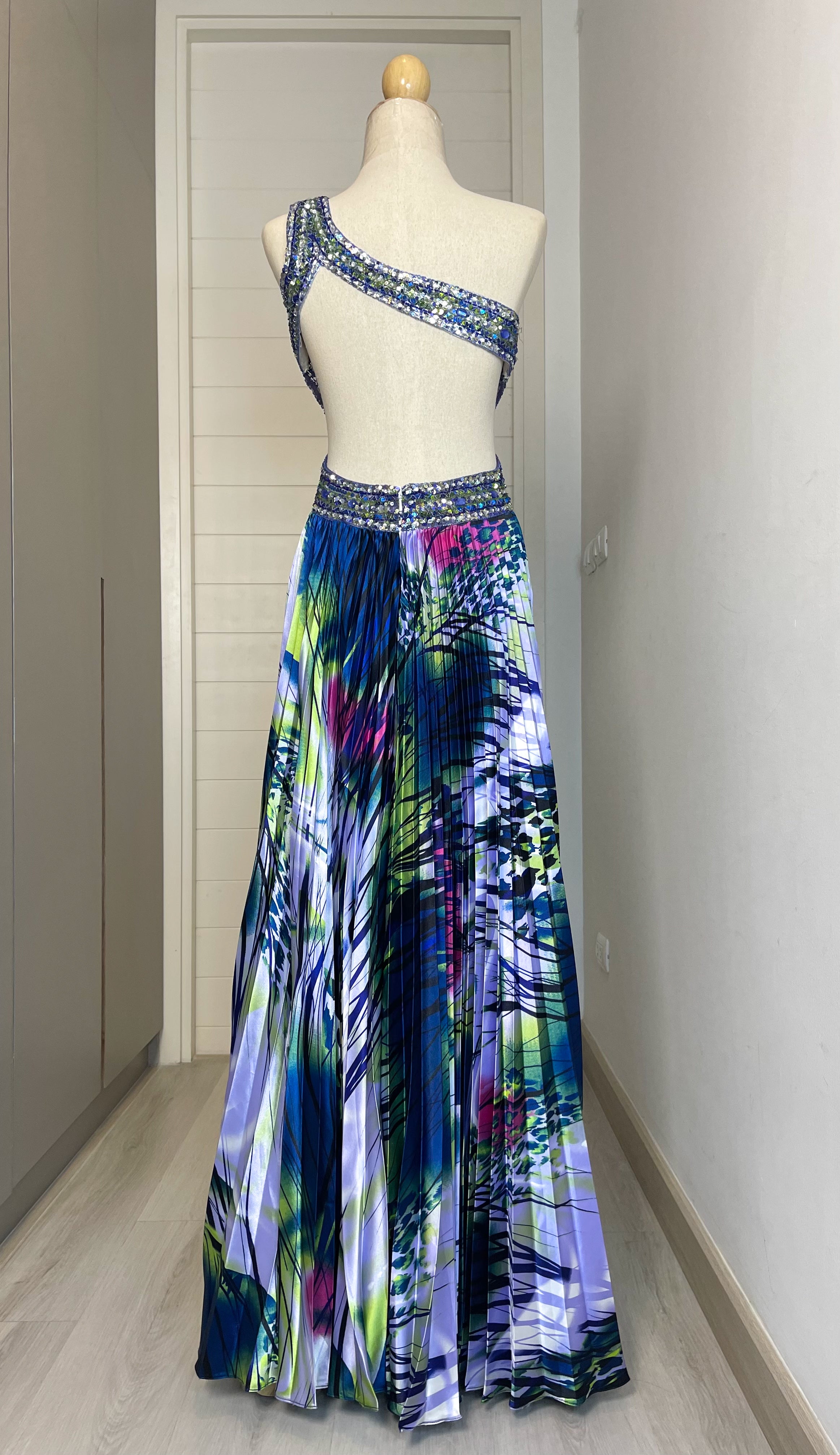 D07 Dave & Johnny Blue&Purple Evening Gown (XS) *ปิดการเช่าแล้ว*