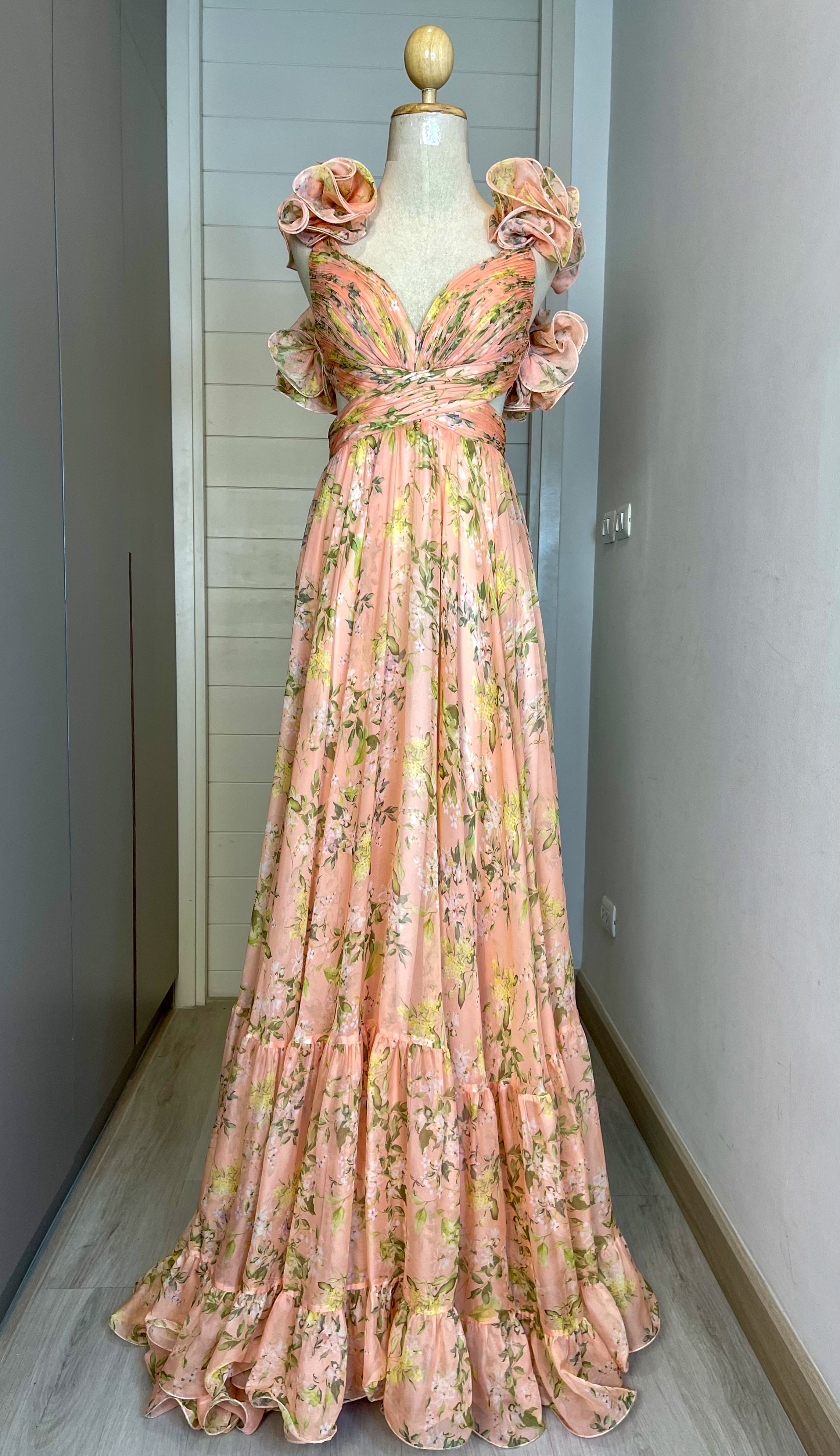 M13 Mac Duggal Peach Evening Gown (S)