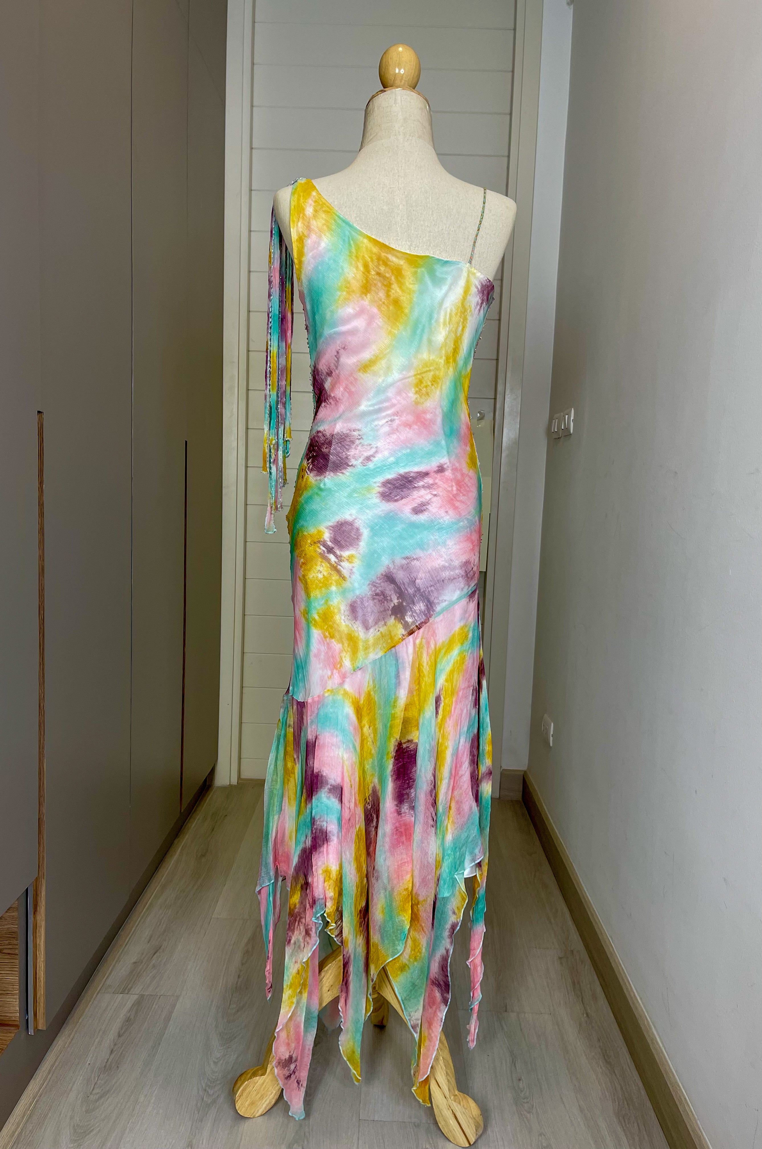 V06 Vintage Super Rare Spanish Pastel Evening Dress (XS-S)