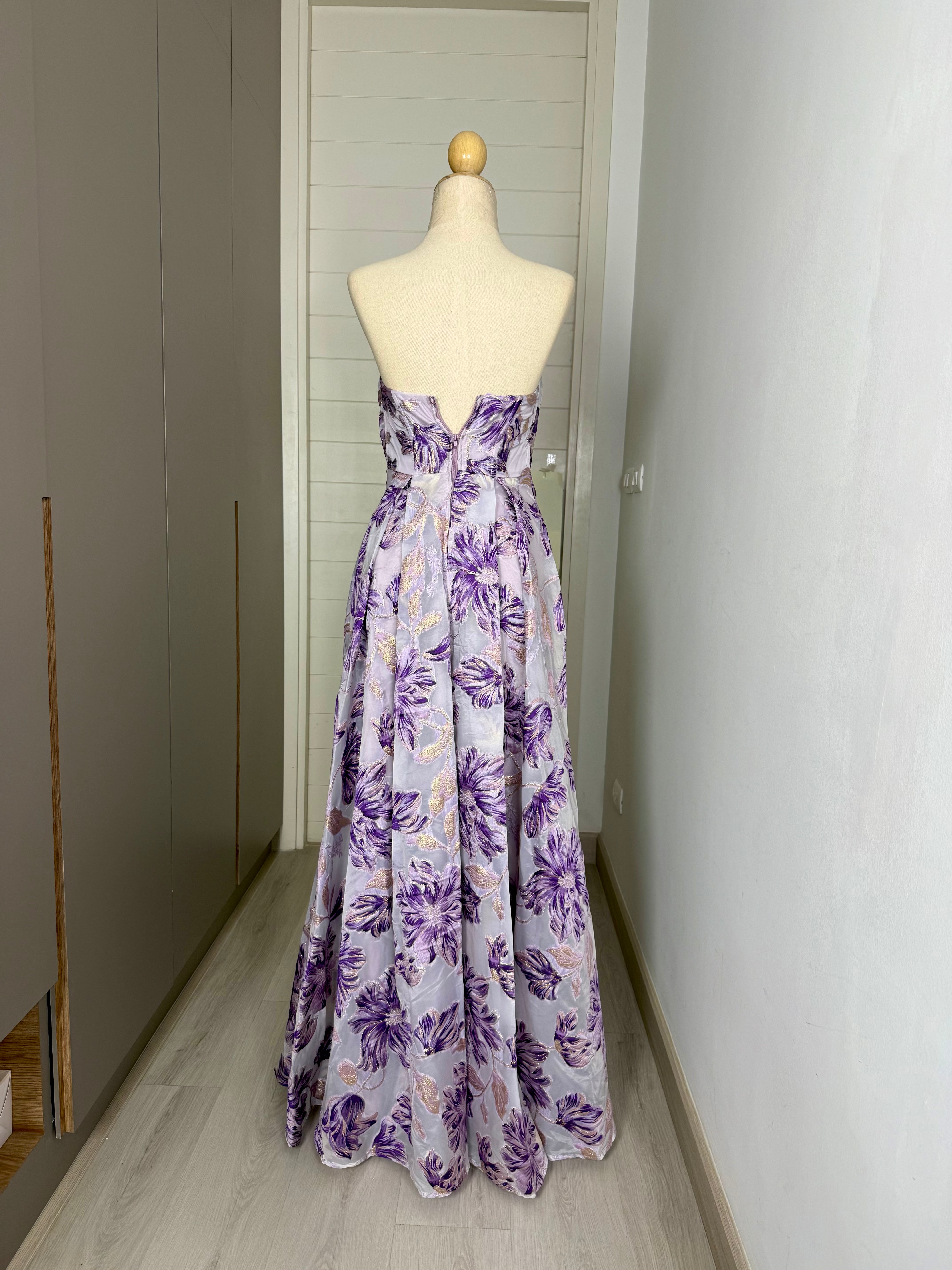 V93 Vintage Speechless Floral Purple Gown (XS)