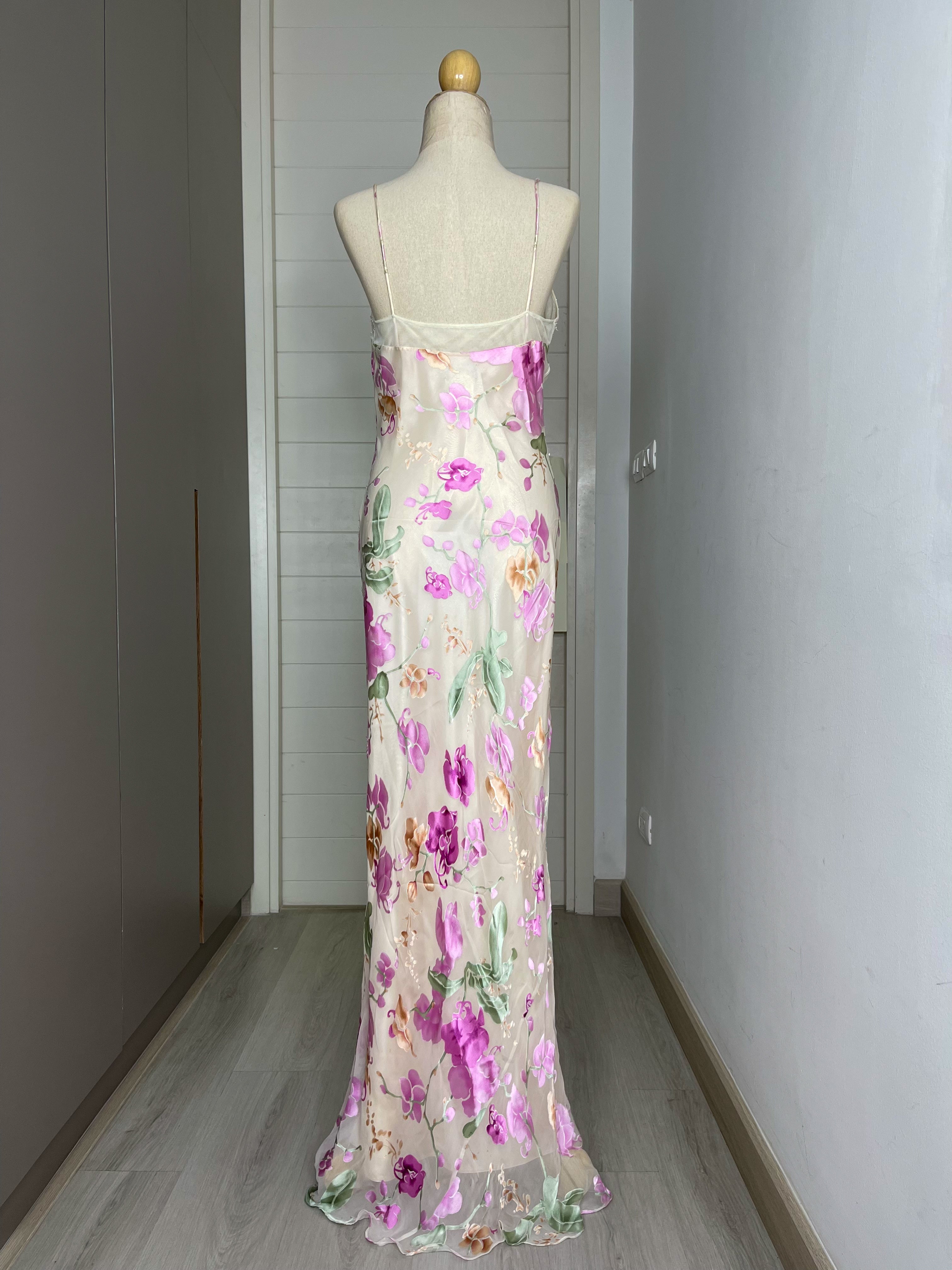 V45 Vintage Super Rare Marina Floral Evening Gown (XS-S)