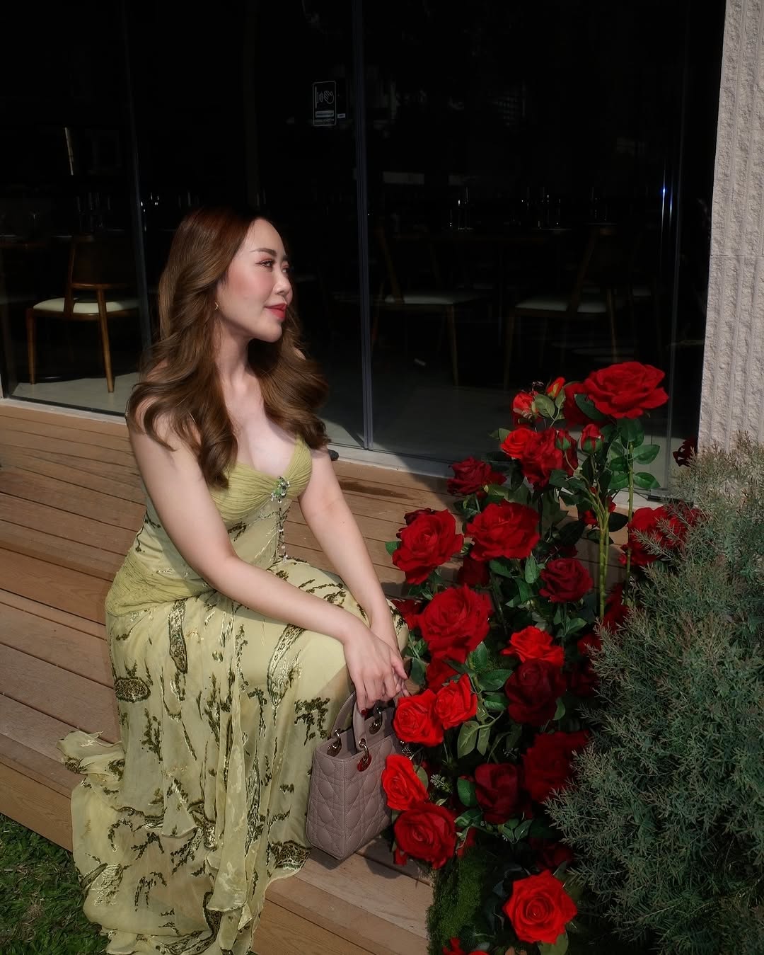 V67 Vintage Super Rare Sue Wong Boho Olive Green Evening Gown (XS-S)