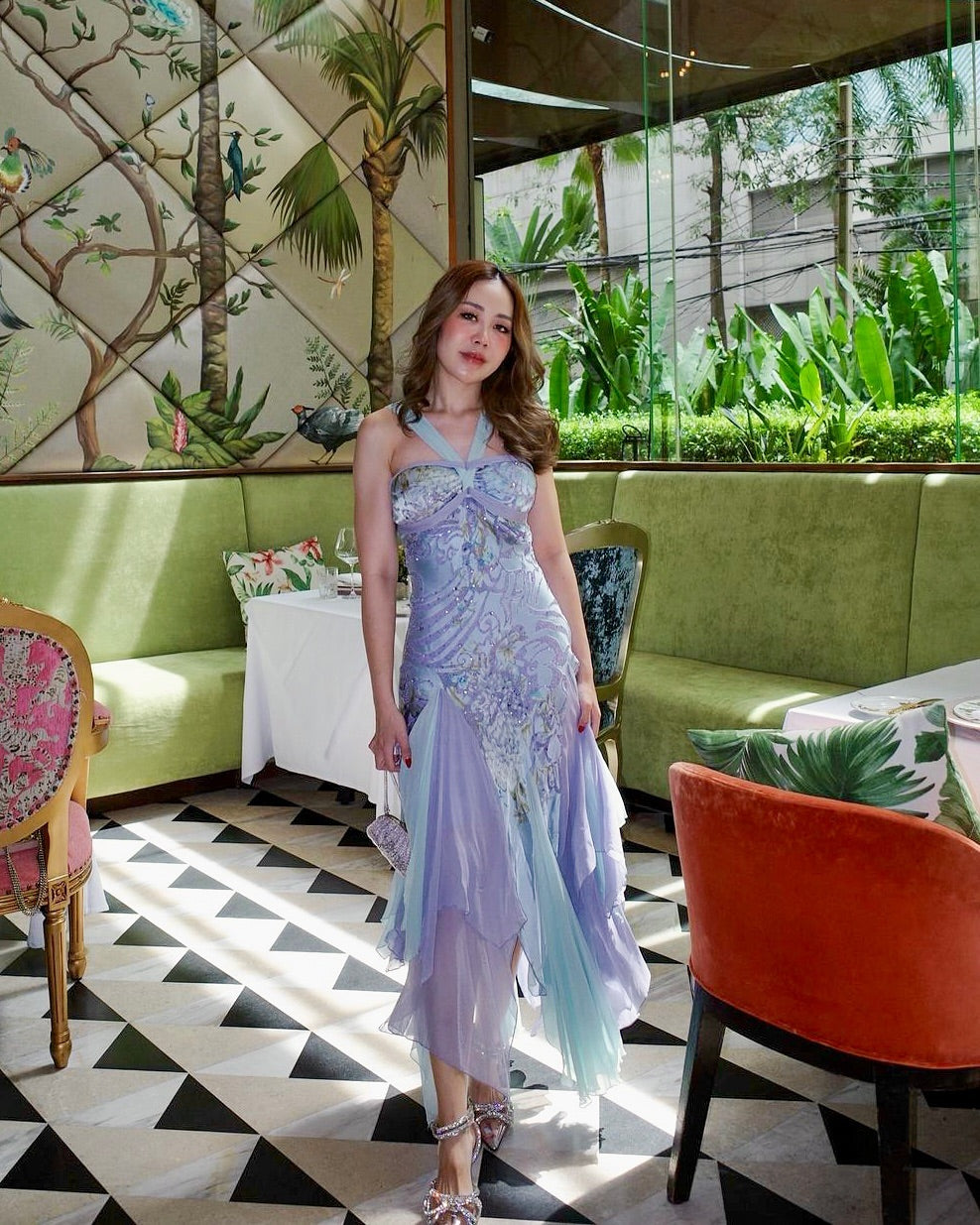 D12 Super Rare Diane Freis Patel Purple Evening Dress (S)*ปิดการเช่าแล้ว*