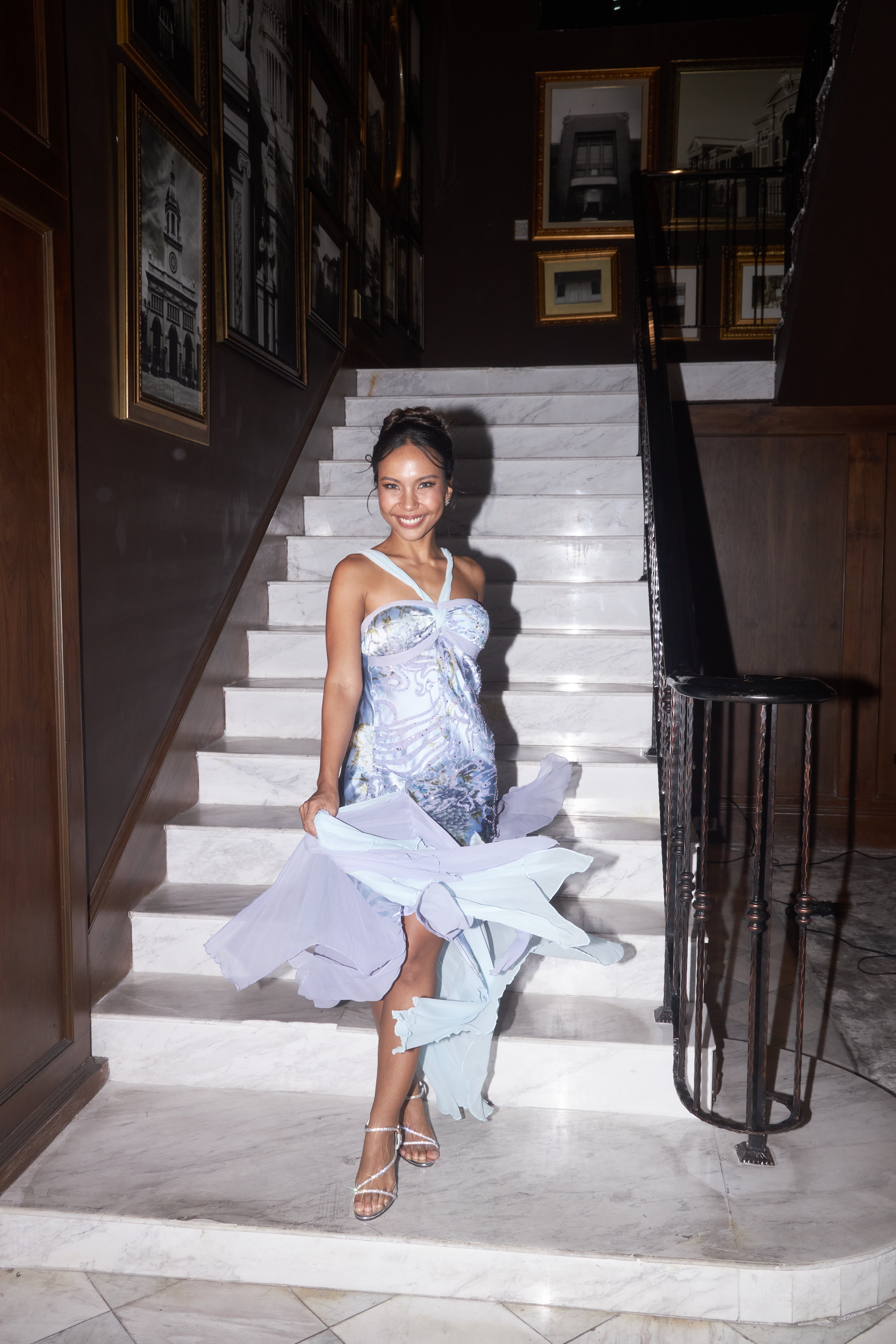 D12 Super Rare Diane Freis Patel Purple Evening Dress (S)*ปิดการเช่าแล้ว*