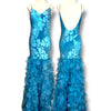 V286 Vintage Bicici Azure Petal Silk Gown (M-L)