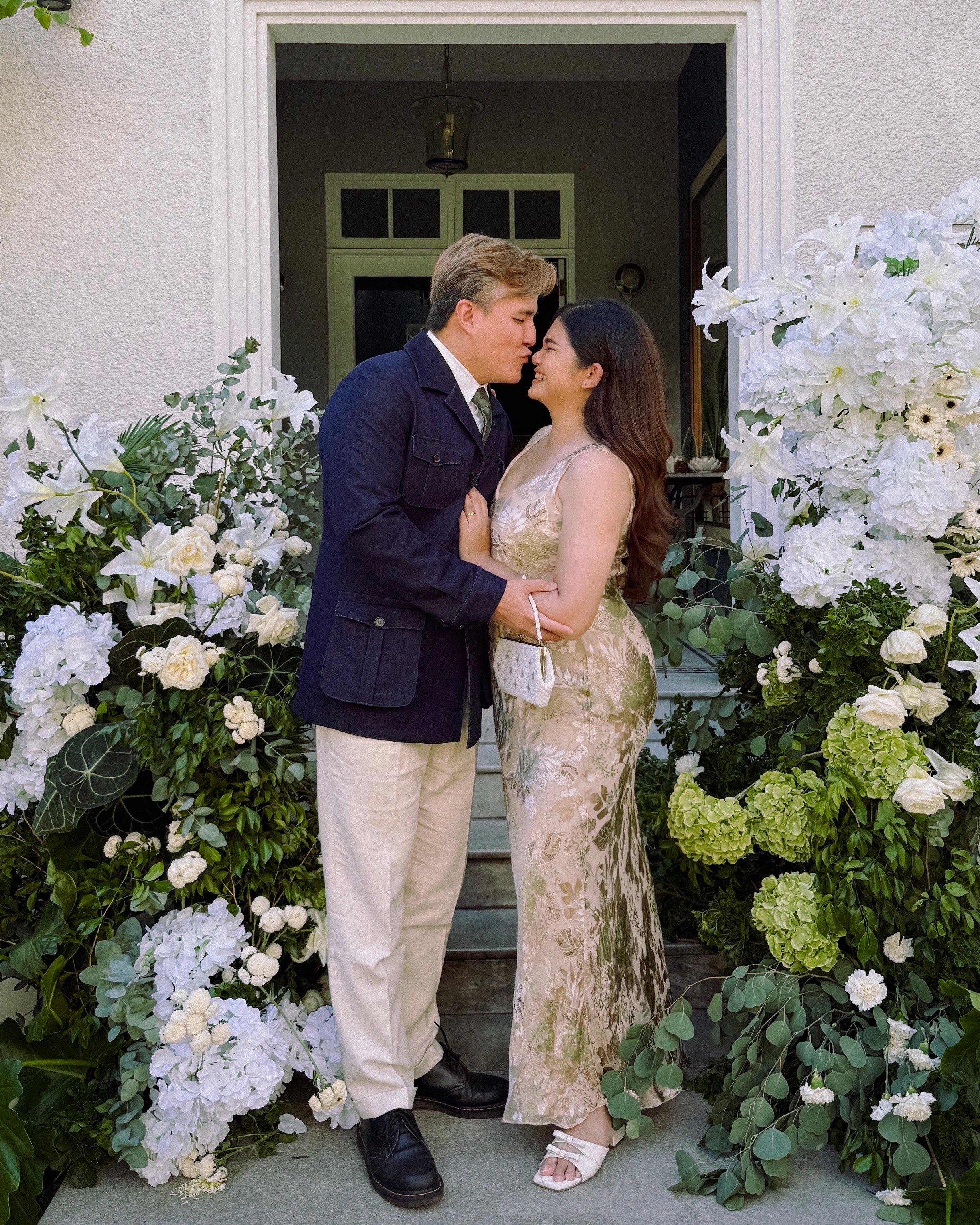 V253 Vintage Alex Evenings Burnout Garden Glow Dress Set (L-XL)