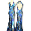 V148 Vintage Cache Halter Ocean Mermaid Dress (S-M)