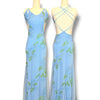 V322 Vintage Attitudes by Debra Powder Blue Enchanted Garden Beaded Strappy Back Gown (XXS)