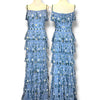 V239 Vintage-Inspired Mac Duggal Tiered Floral Gown (S–M)