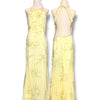 V309 Vintage Cache Butter Blossom Open Back Gown (M)