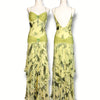 V67 Vintage Super Rare Sue Wong  Boho Olive Green Evening Gown (XS-S)