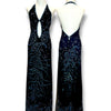 V123 Vintage Attitudes Midnight Starlight Beaded Gown(XS-S)