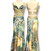V279 Vintage Golden Mirage Cutout Gown (XS)