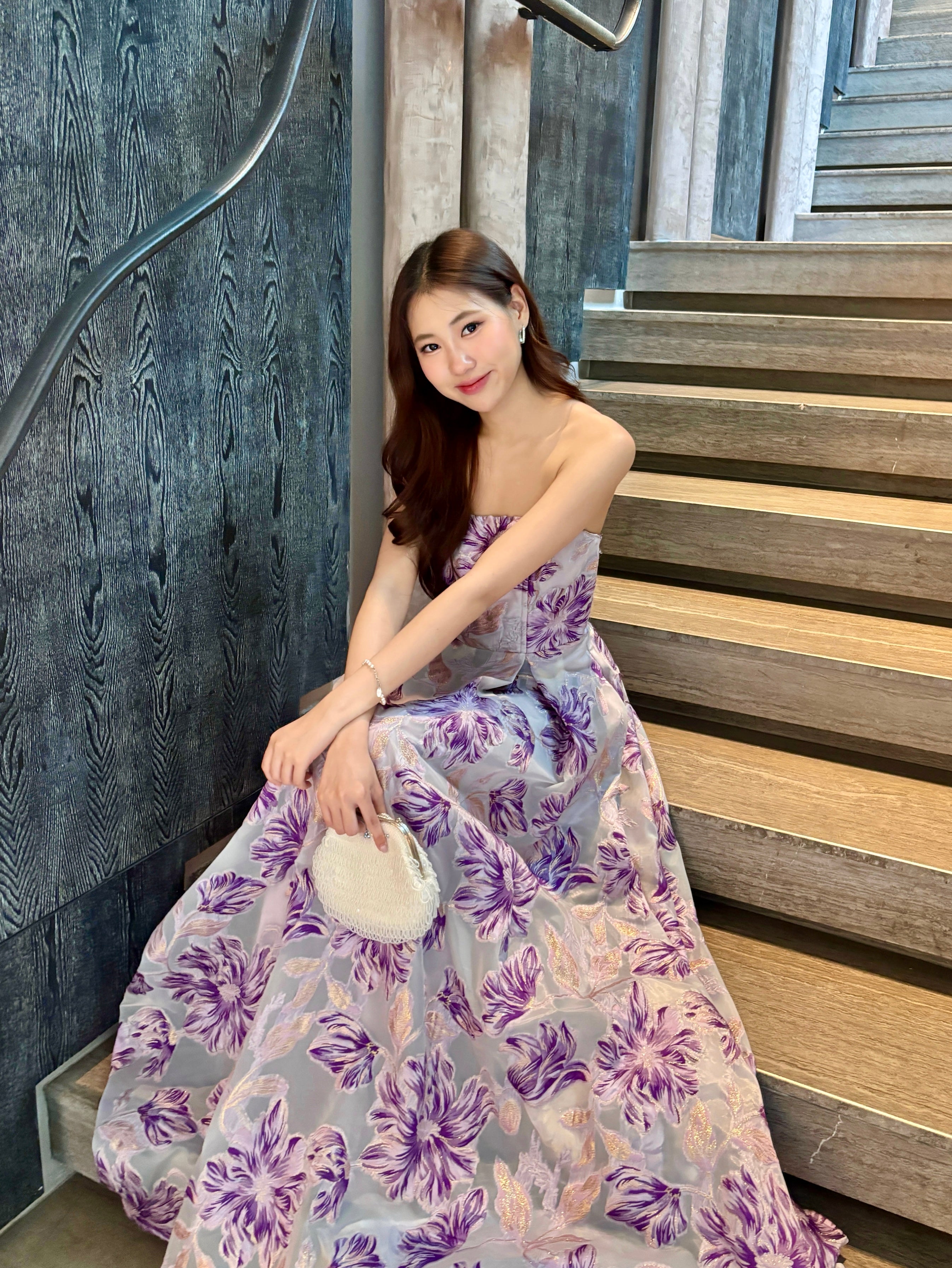 V93 Vintage Speechless Floral Purple Gown (XS)